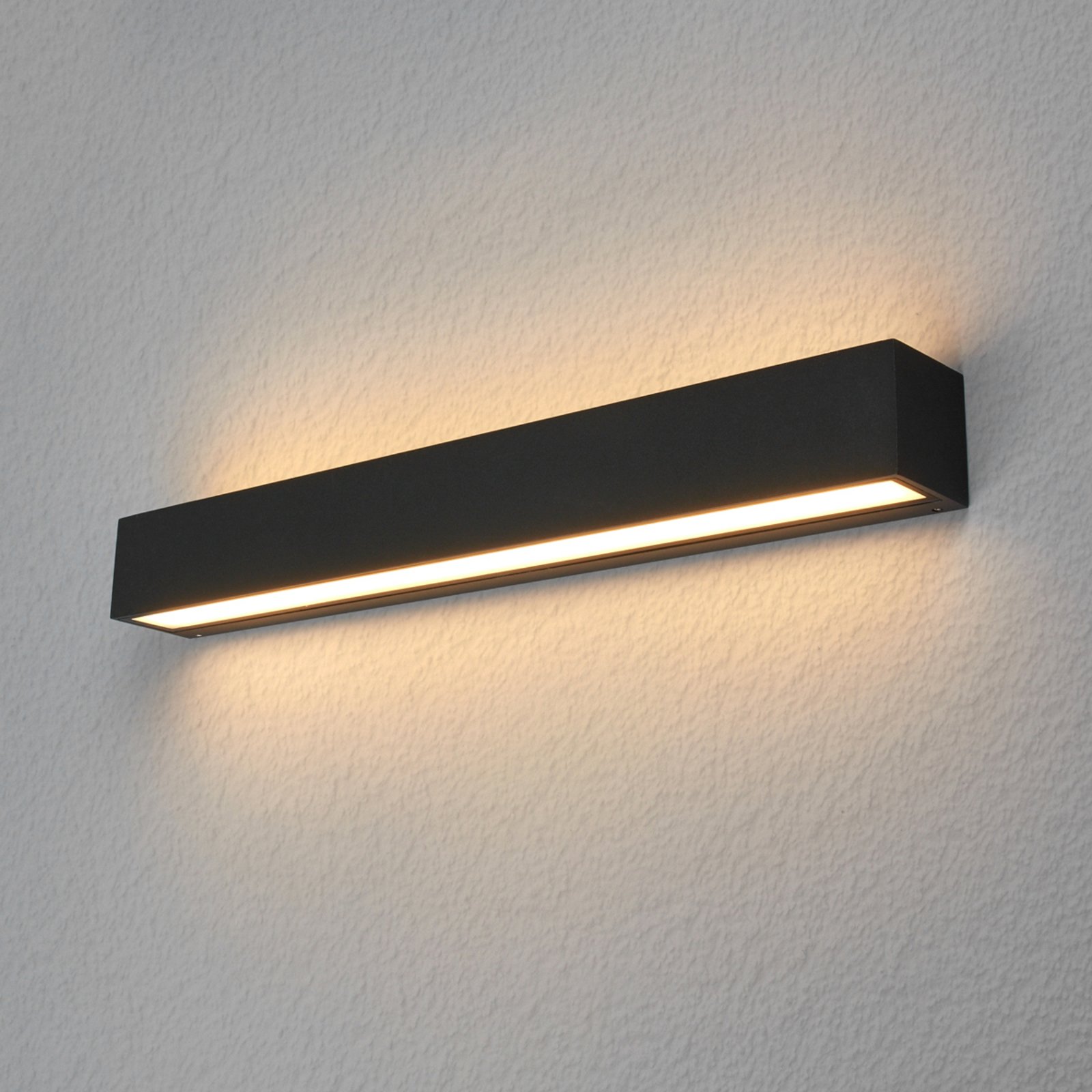 Lucande Lengo LED-væglampe, 50 cm, grafit, 2 lk.