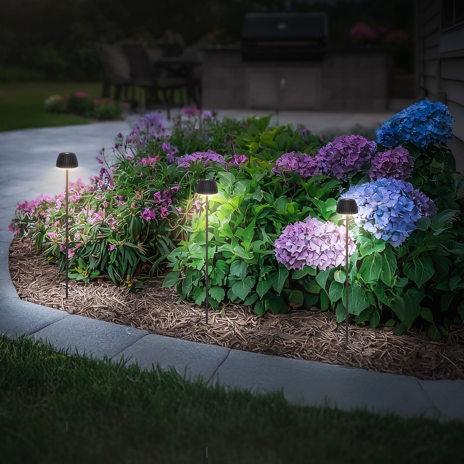 Lâmpada LED recarregável com espigão para solo RIFFLE NANO, antracite Ø 6 cm,