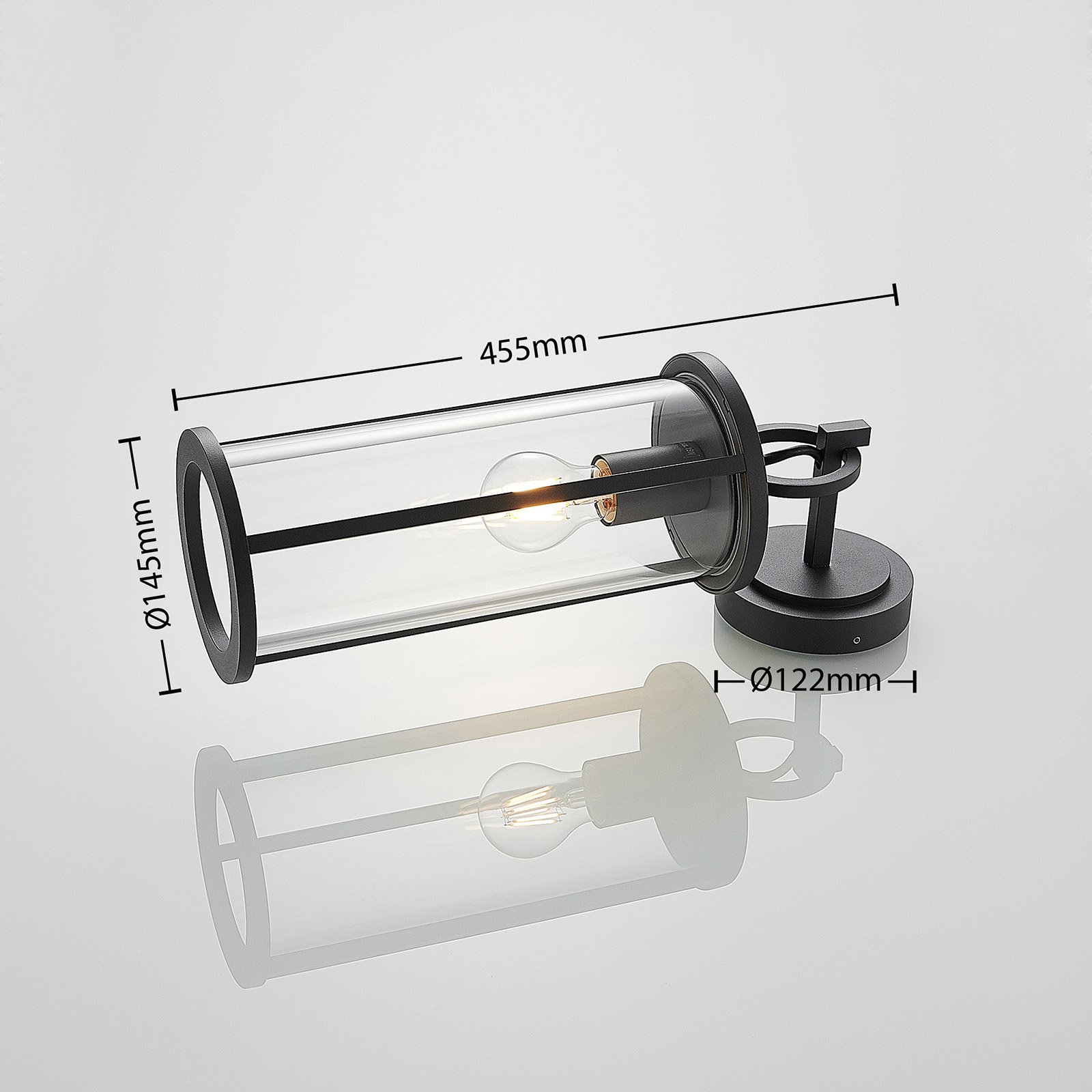 Emmeline Buiten Wandlamp Graphite - Lucande