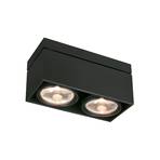 Kardamod loftlampe, sort, stål, længde 31,5 cm, 2 lyskilder.