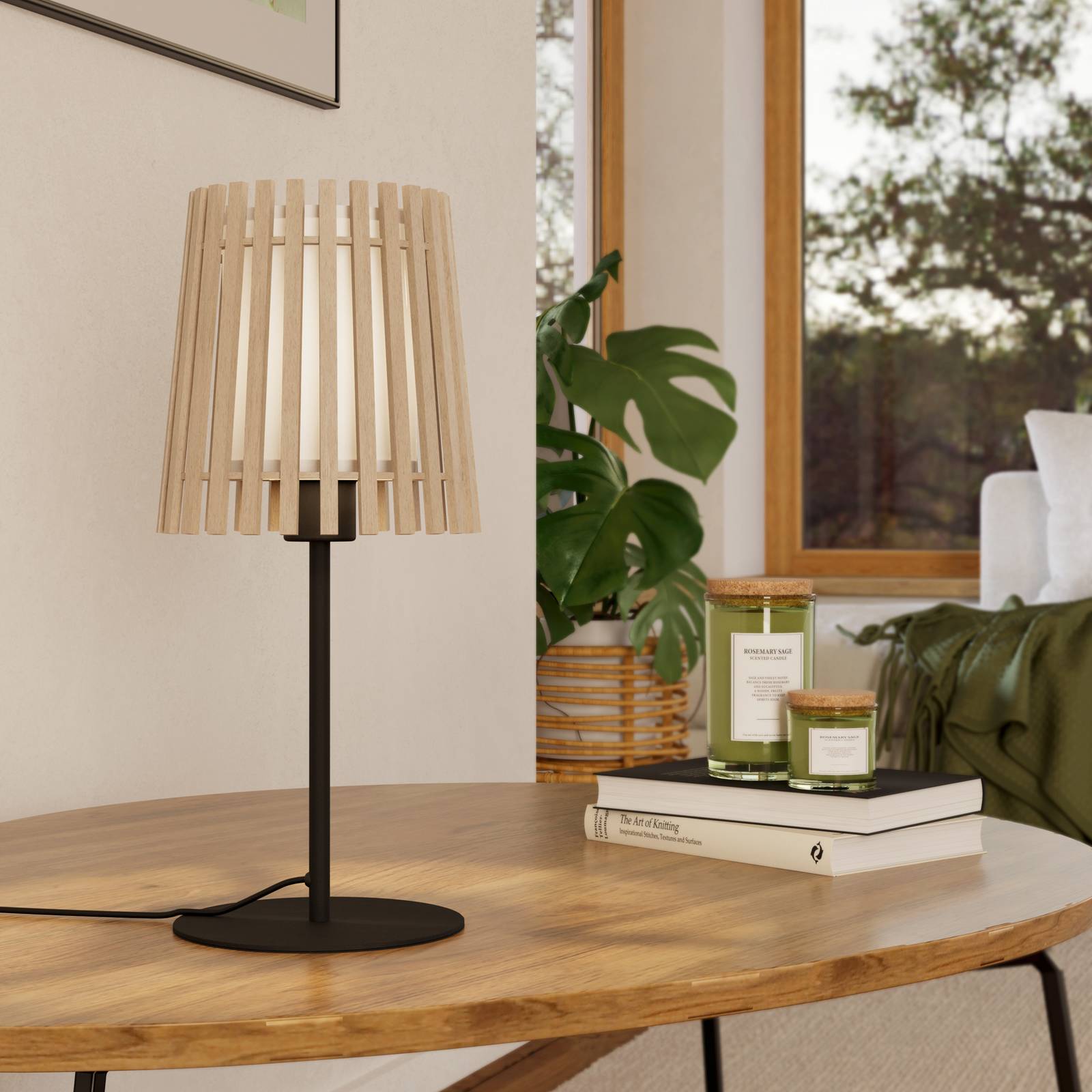  Eglo Eglo Fattoria Table Lamp With A Double Lampshade 