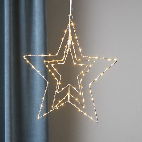 LED-Dekostern Triple, silber