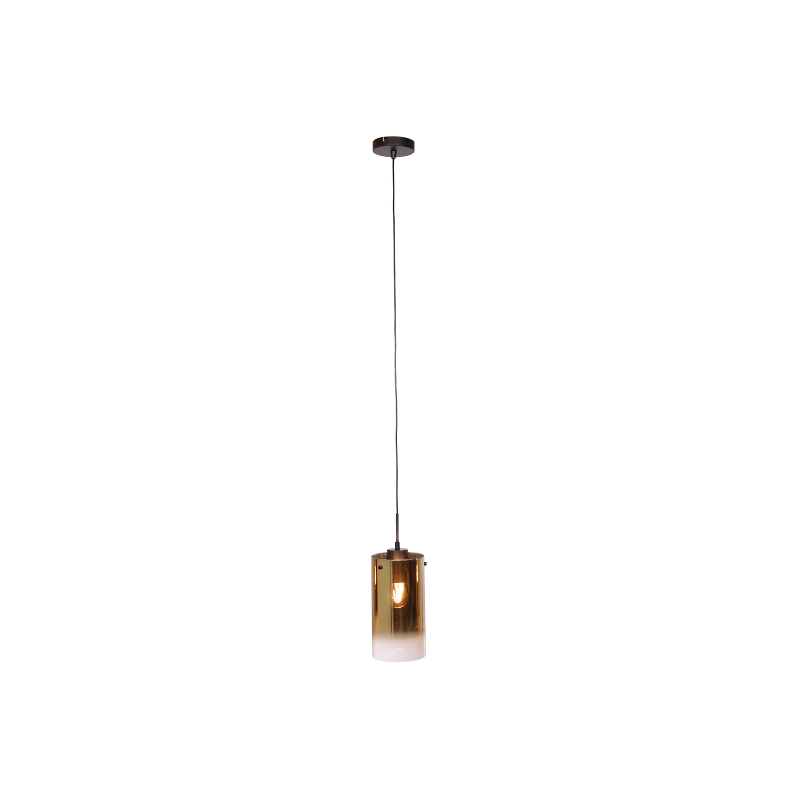 Lampada a sospensione Ventotto, nero/oro, Ø 15 cm, vetro