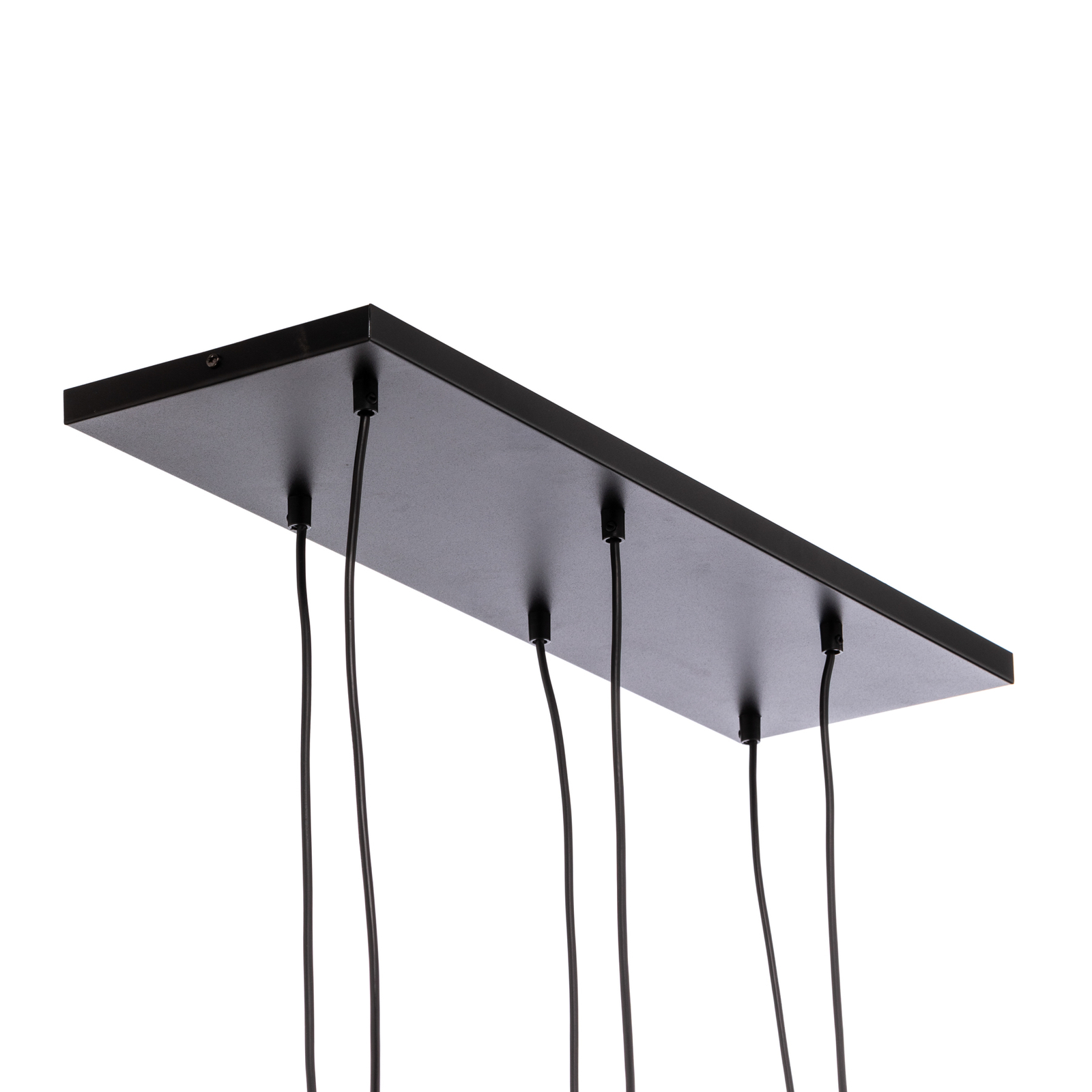 Hängeleuchte Glassy, 6-flammig, schwarz, grafit, Glas, 75 cm