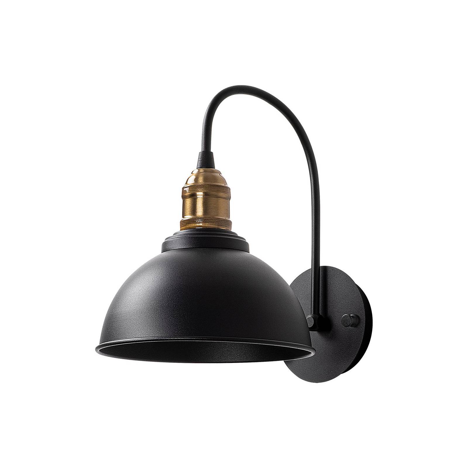 Wandleuchte Saglam, schwarz/gold, Höhe 36 cm, Metall