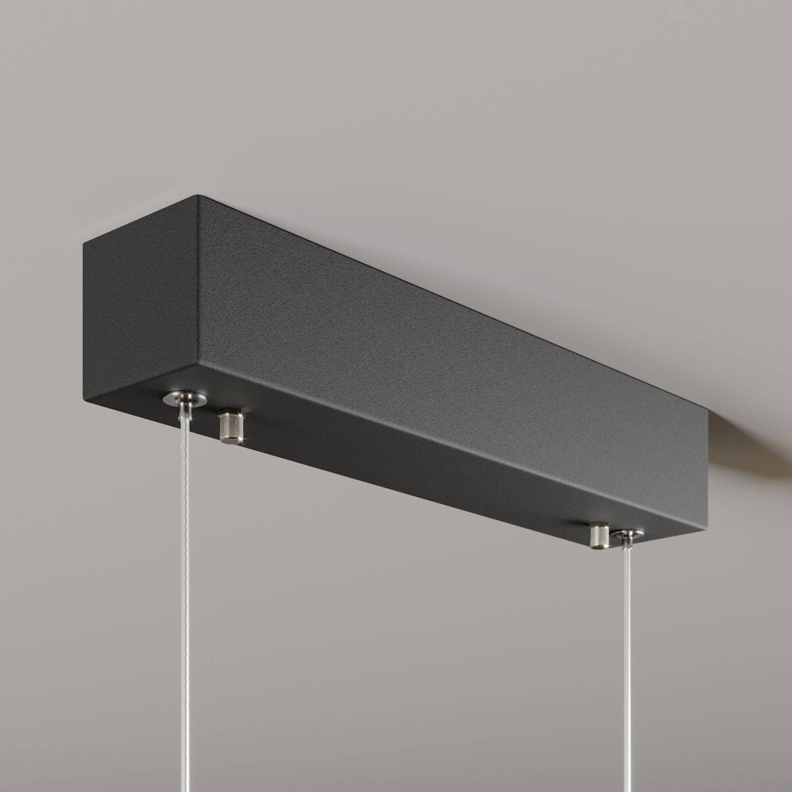 Lampa wisząca LED Lexa, dąb/czarny, długość 78 cm