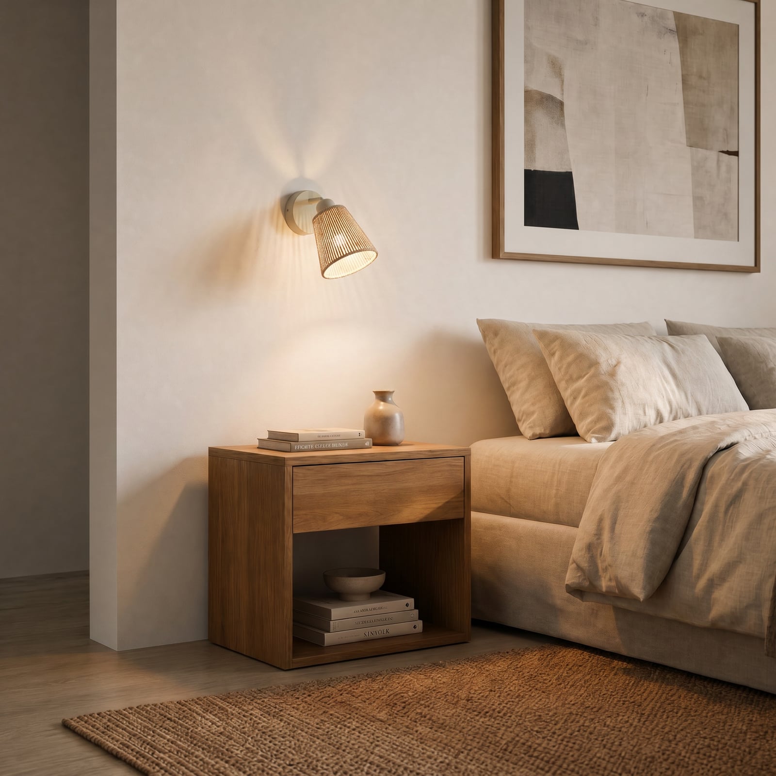 Foco de pared Lindby Anuva, color beige, de papel, 1 luz, E14 Foco de pared Lindby Anuva, color beige, de papel, 1 luz, E14