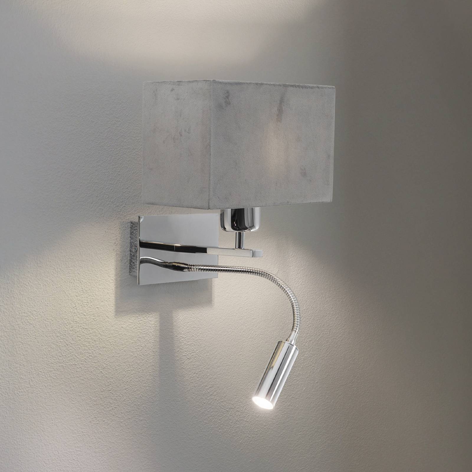 Wandlampe Harry, eckig, chrom/chrom/dunkelgrau günstig online kaufen