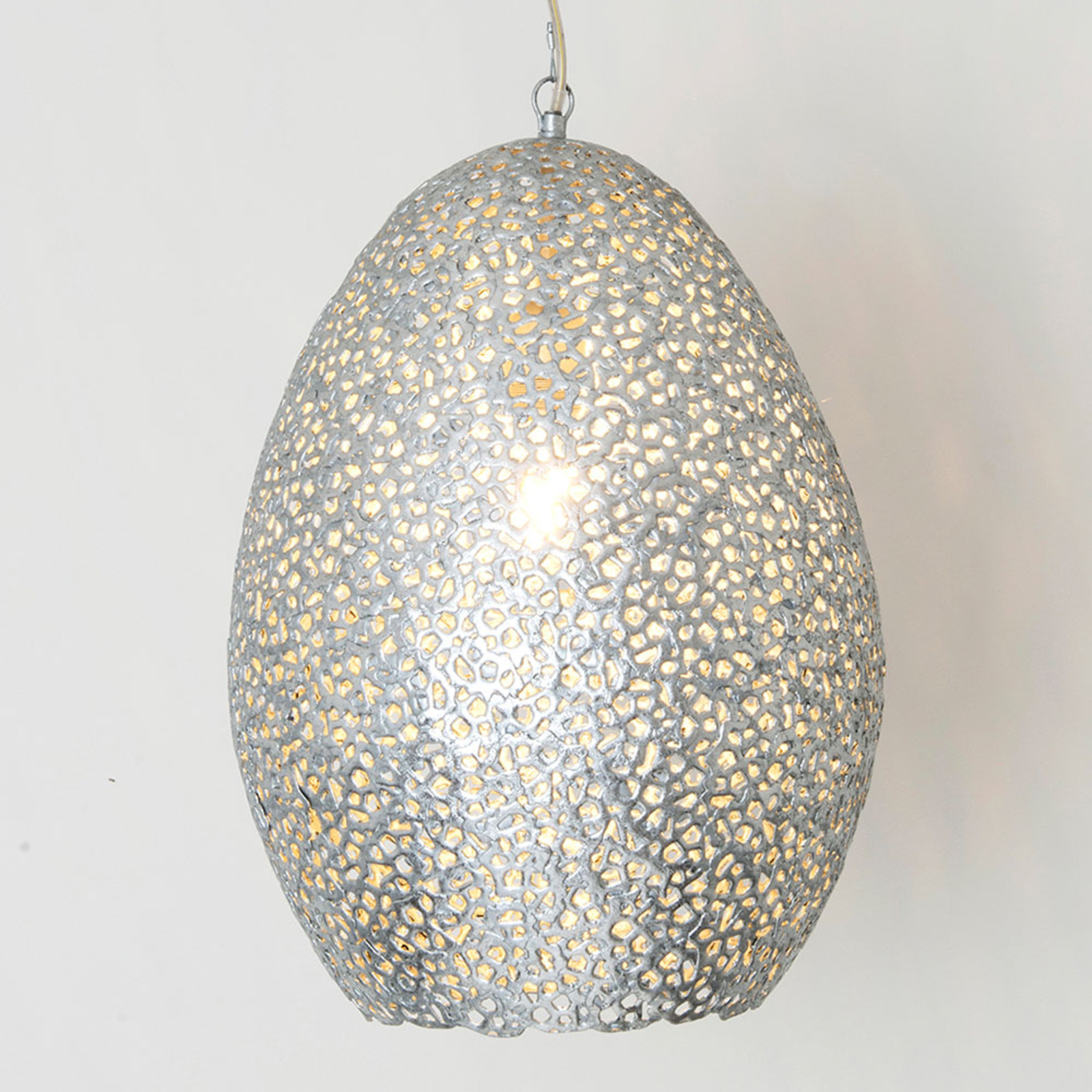 Lámpara colgante Cavalliere, plata, Ø 34 cm