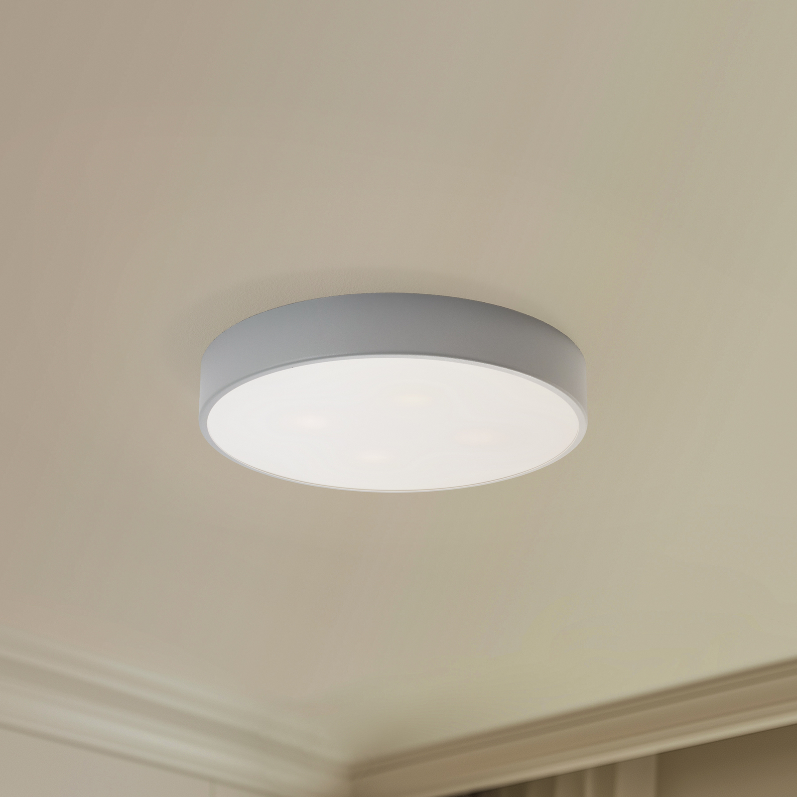 Deckenleuchte Cleo, Ø 50 cm, IP54, grau, Metall, E27