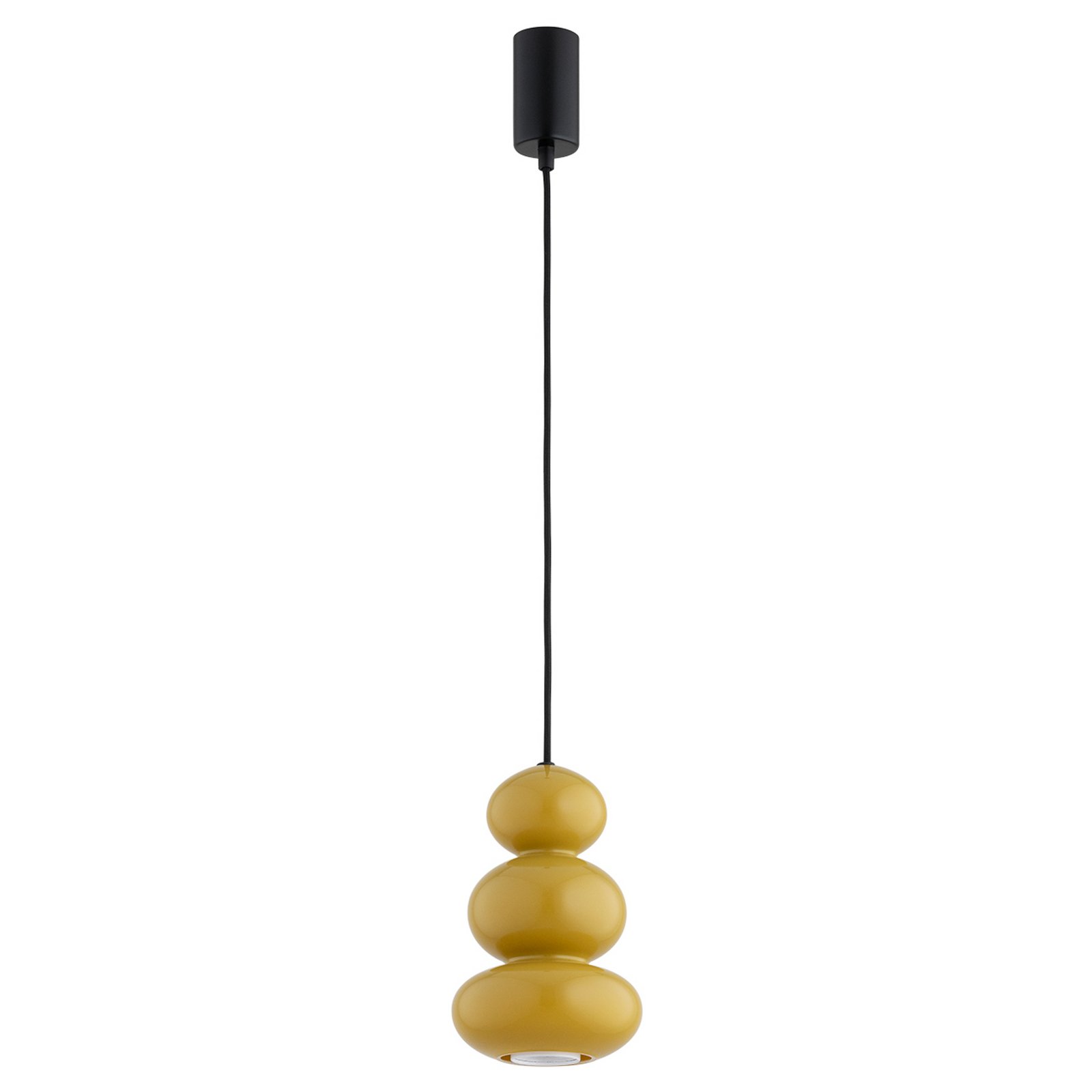 Lampada a sospensione Oman, giallo miele lucido, vetro, Ø 14 cm