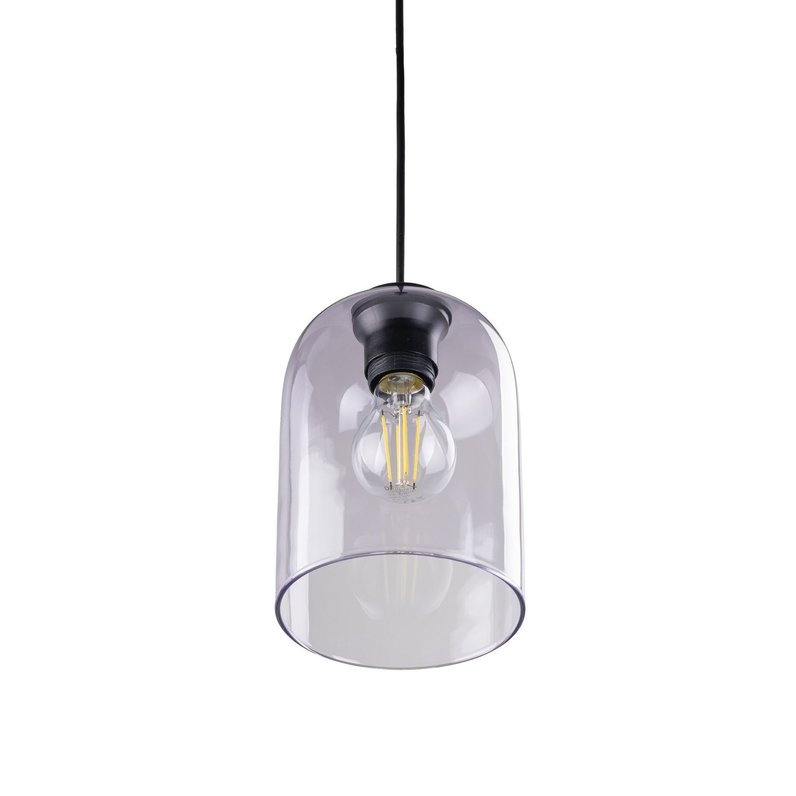 Lampa wisząca Molly, fioletowa, Ø 14 cm, metal/szkło