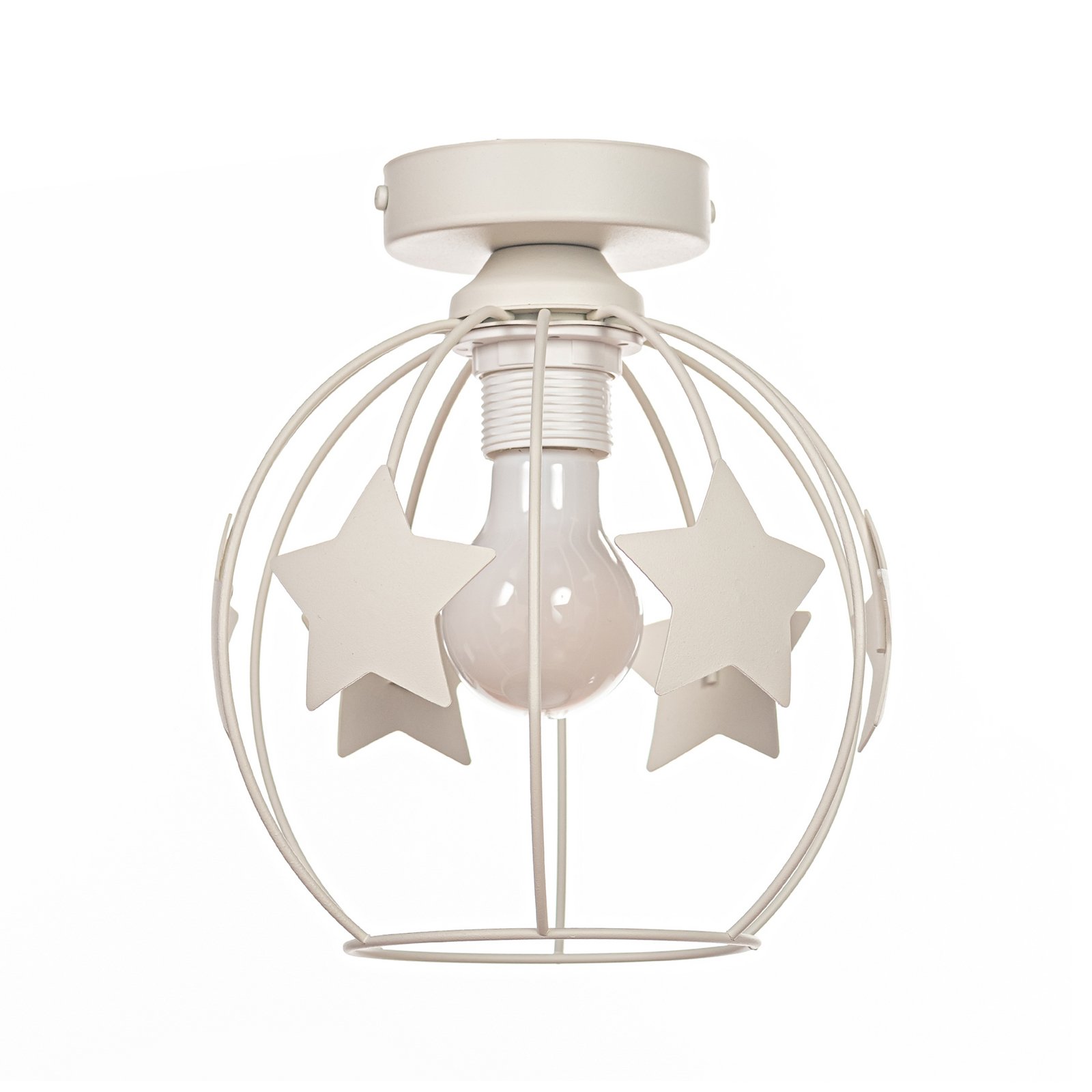 Stars ceiling light, sand-coloured, metal, Ø 21 cm