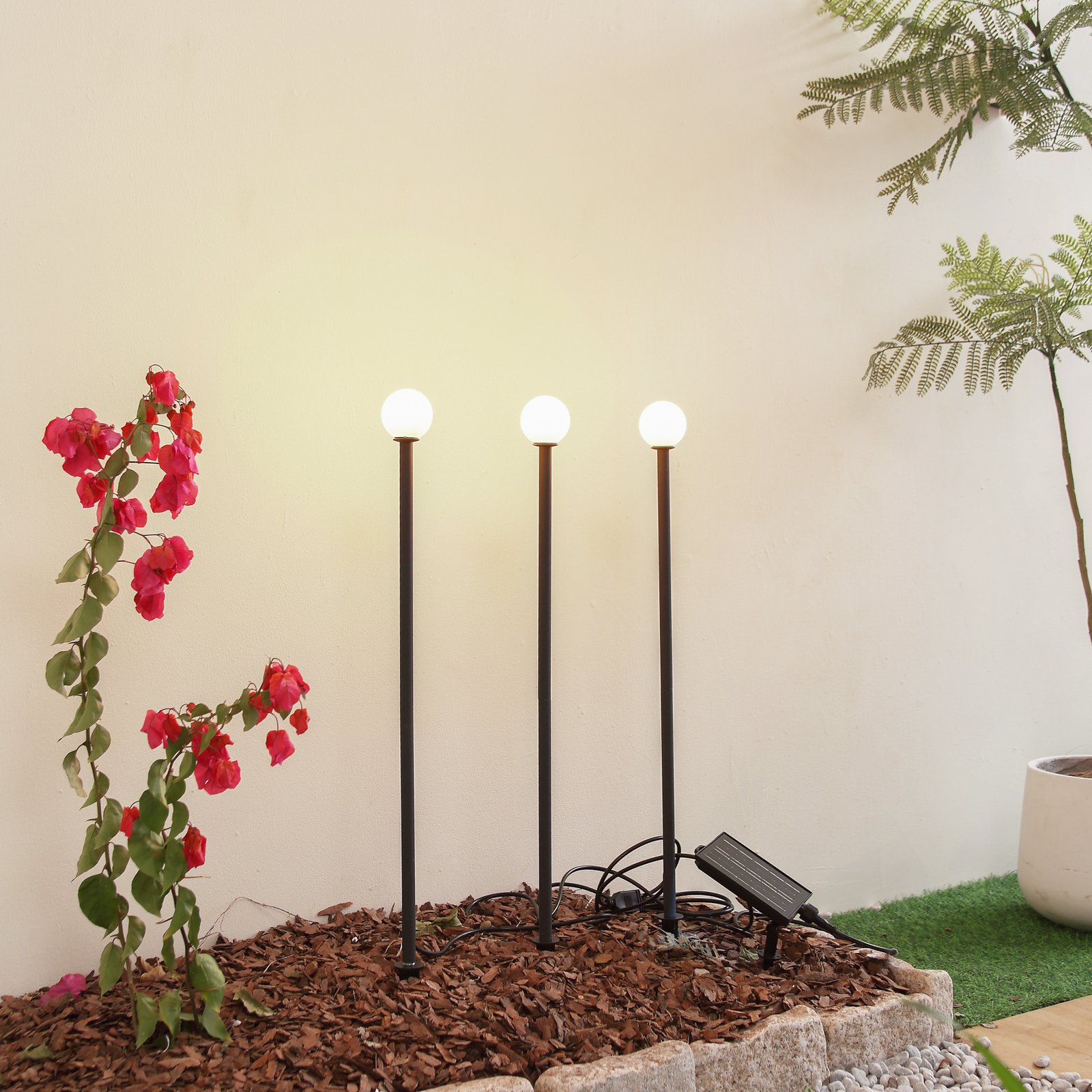 Freydis Lampe à cellule solaire w/Pointes de terre 3 pcs. Noir - Lindby