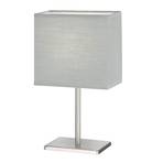 Kate table lamp with fabric shade, nickel/grey