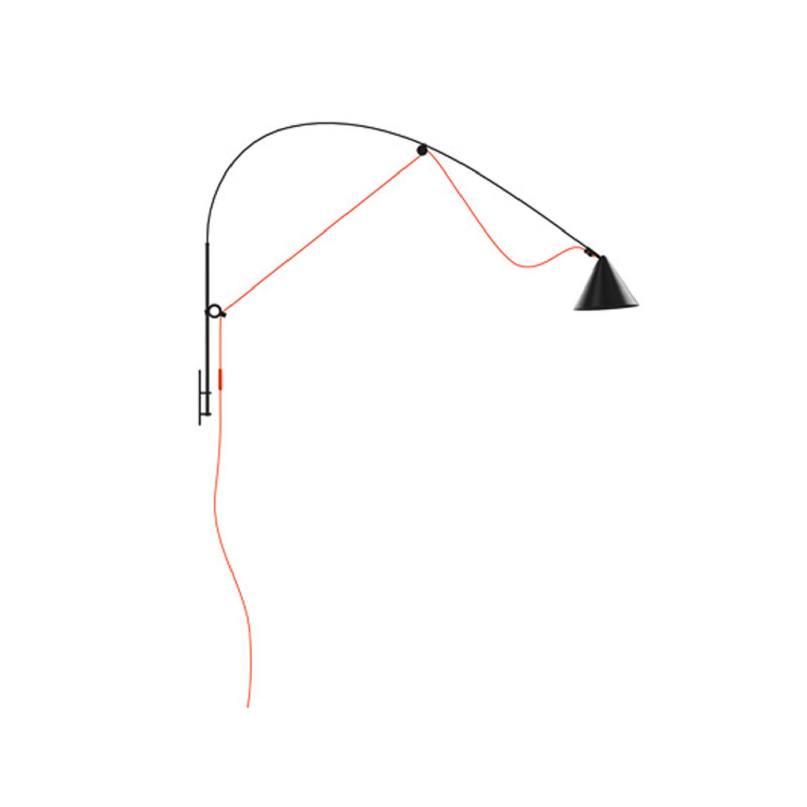 midgard AYNO wall L LED wall lamp depth 130 cm