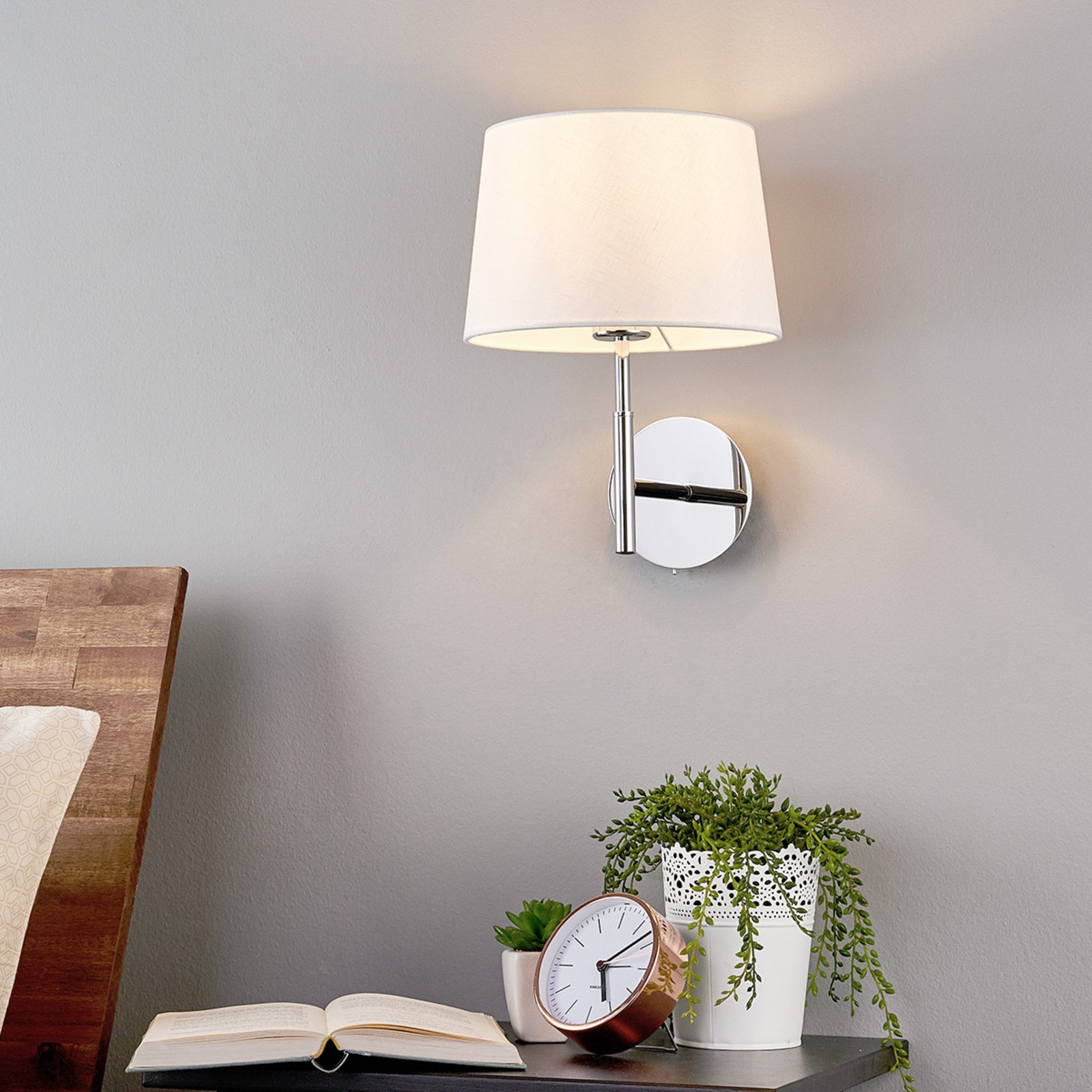 Dorothea Wandlamp White/Chrome - Lucande