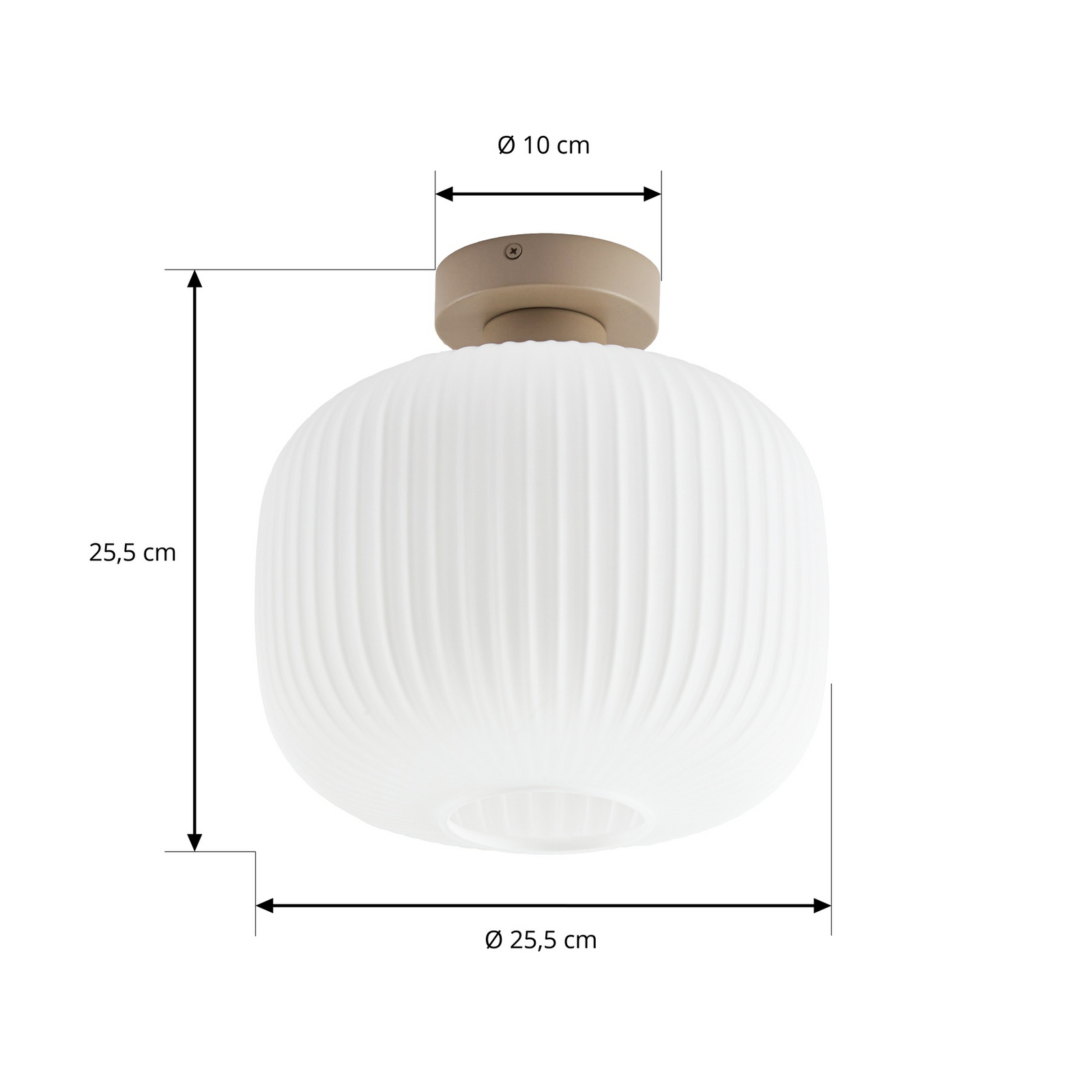 Nola plafondlamp Evey, Ø 25 cm, wit/beige, glas Nola plafondlamp Evey, Ø 25 cm, wit/beige, glas