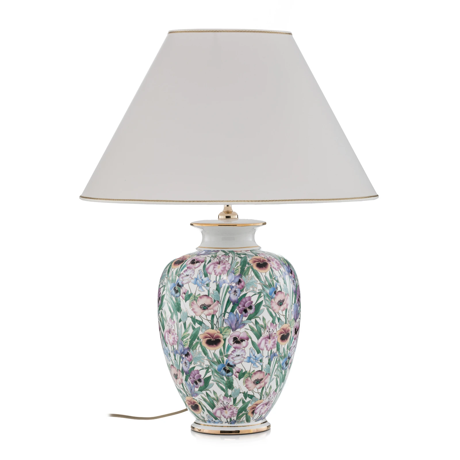 Stolná lampa Austrolux Giardino Panse 50 cm keramická pozlátená