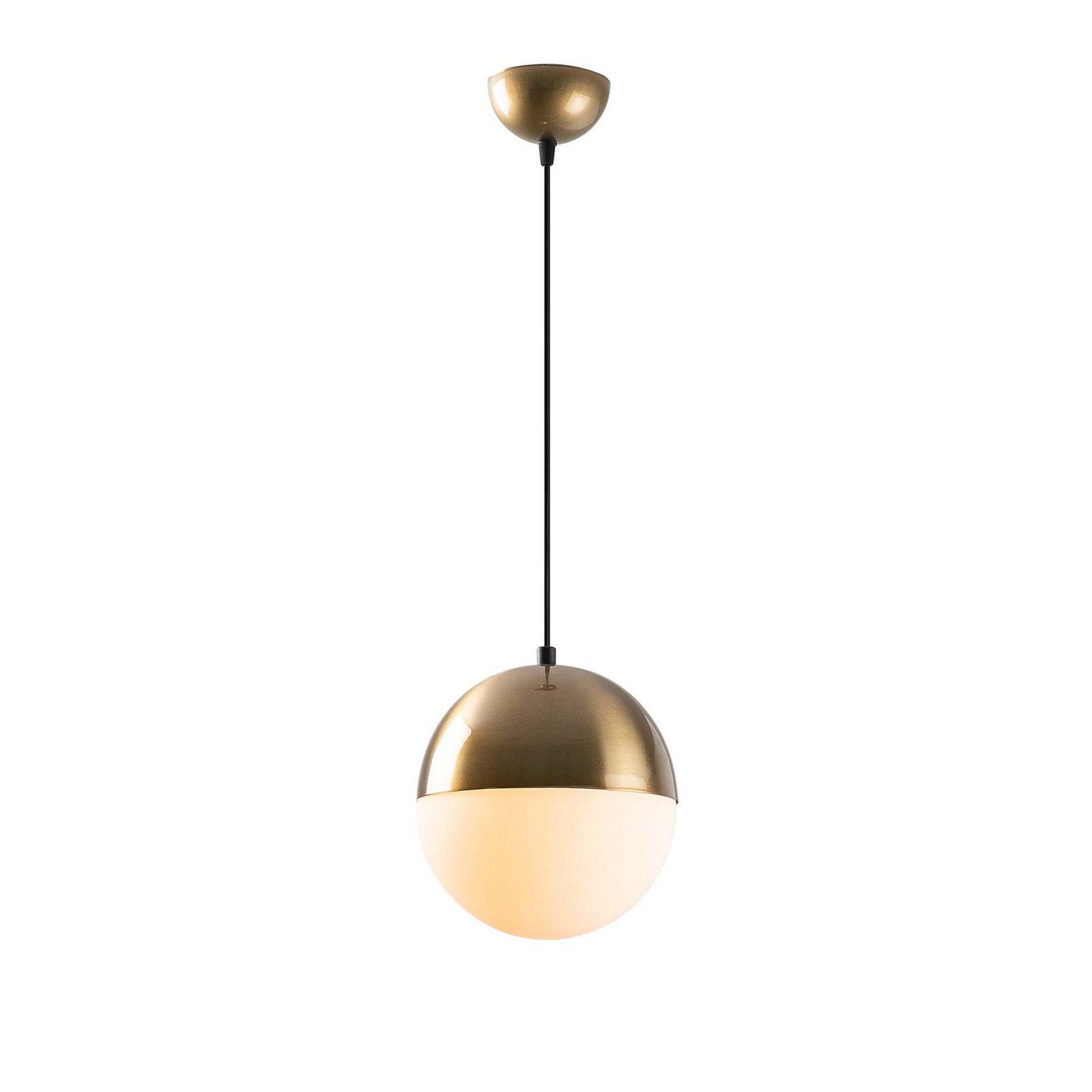 Bastos 2101 hanglamp, antiek goud, opaalglas, Ø 20 cm