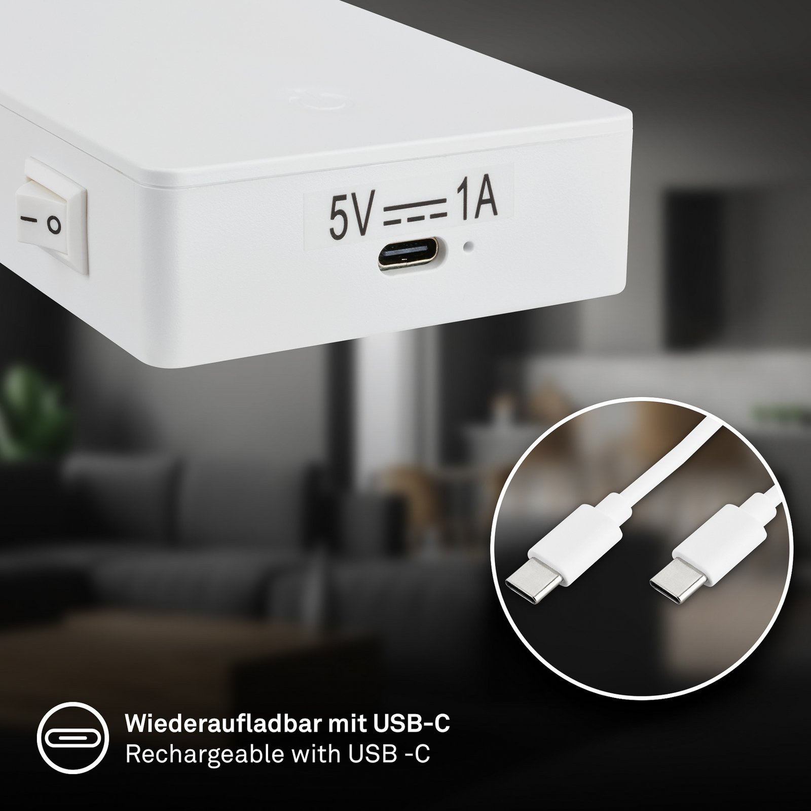 LED-Akku-Τραπεζοκαλύμματα Cielo, λευκό, ύψος 56 cm, πλαστικό