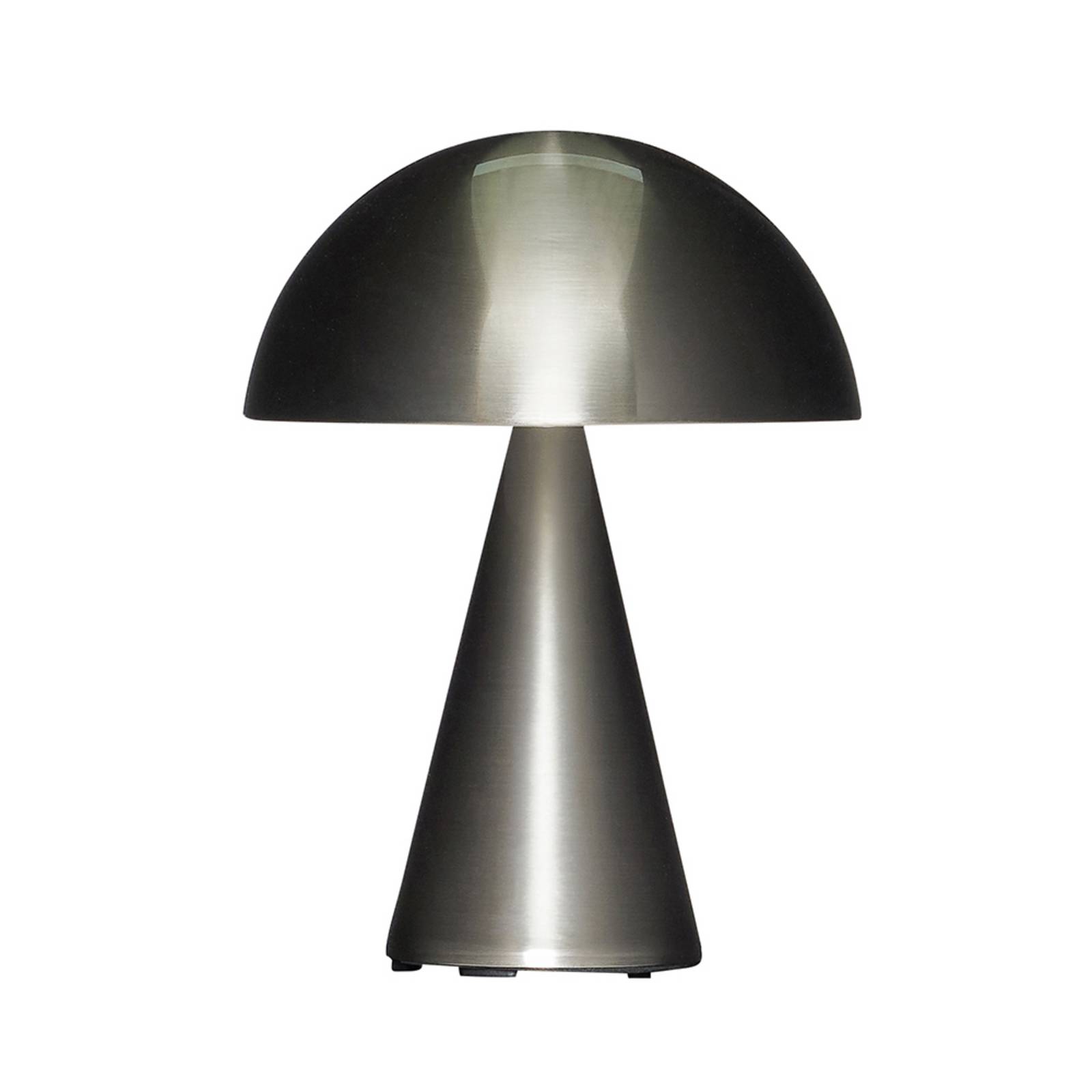 HÜBSCH LED-Akku-Tischleuchte Mush, nickel, IP44, dimmbar günstig online kaufen