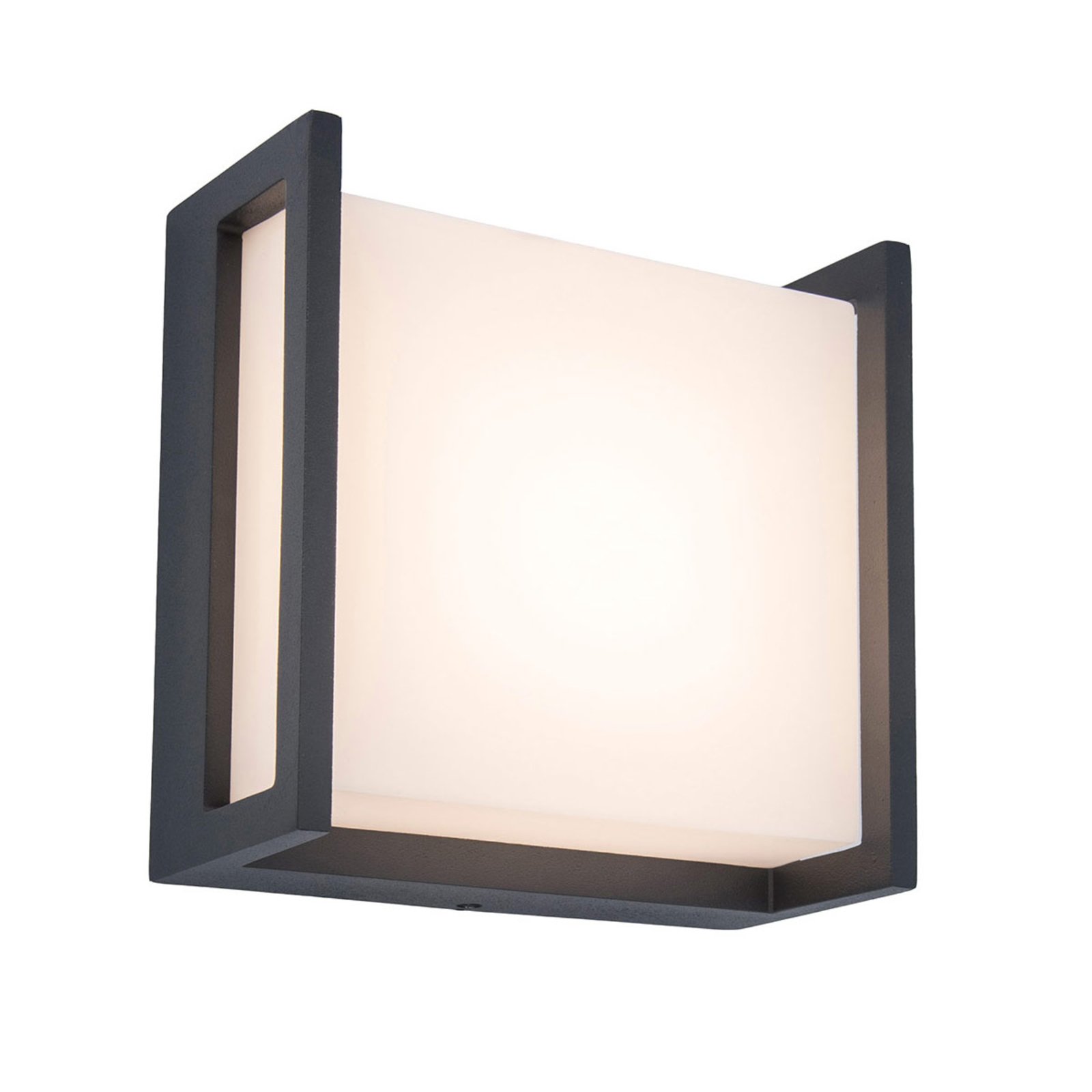 LED-utomhusvägglampa Qubo, 14 cm x 14 cm