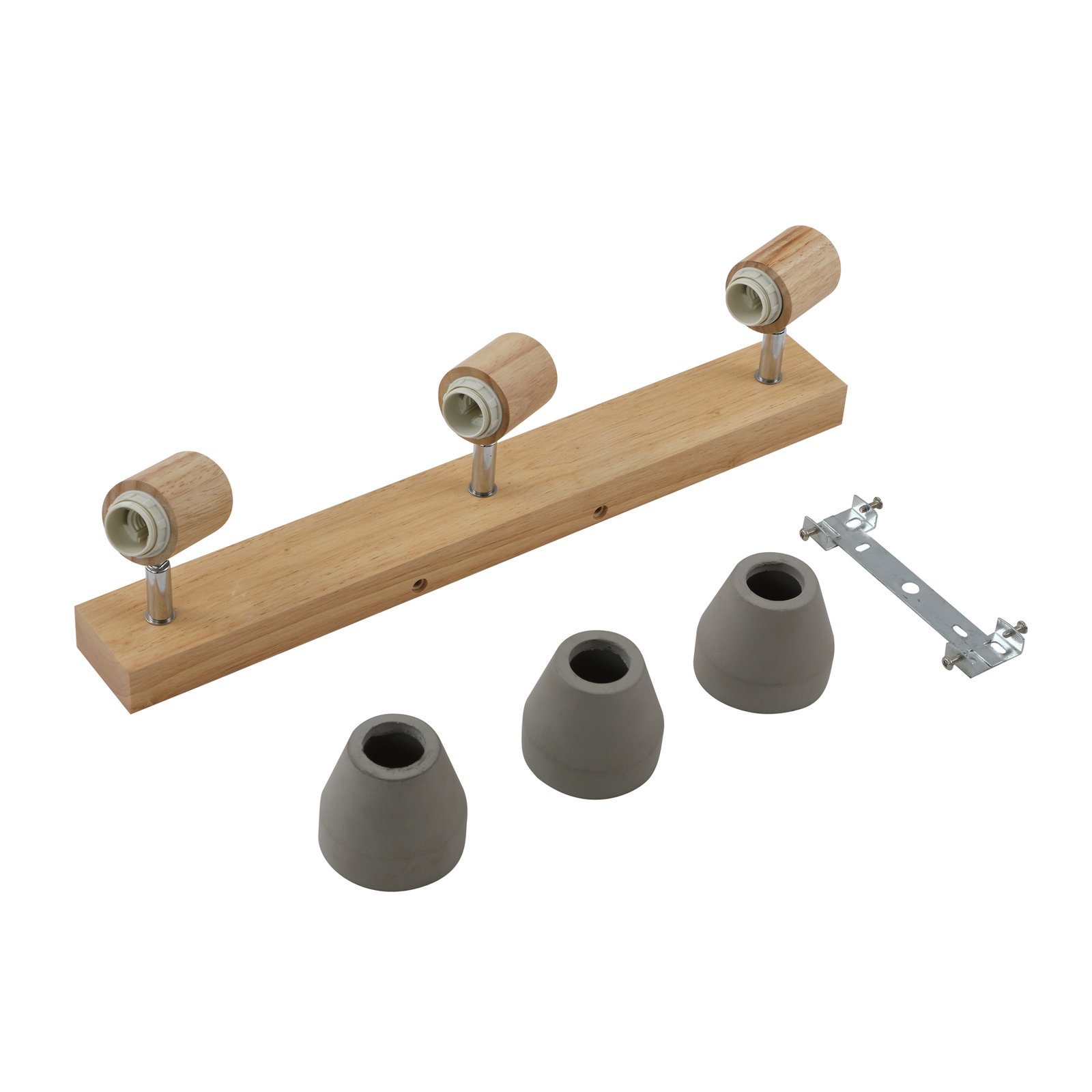 Filiz 3 Deckenleuchte Concrete/Wood - Lindby