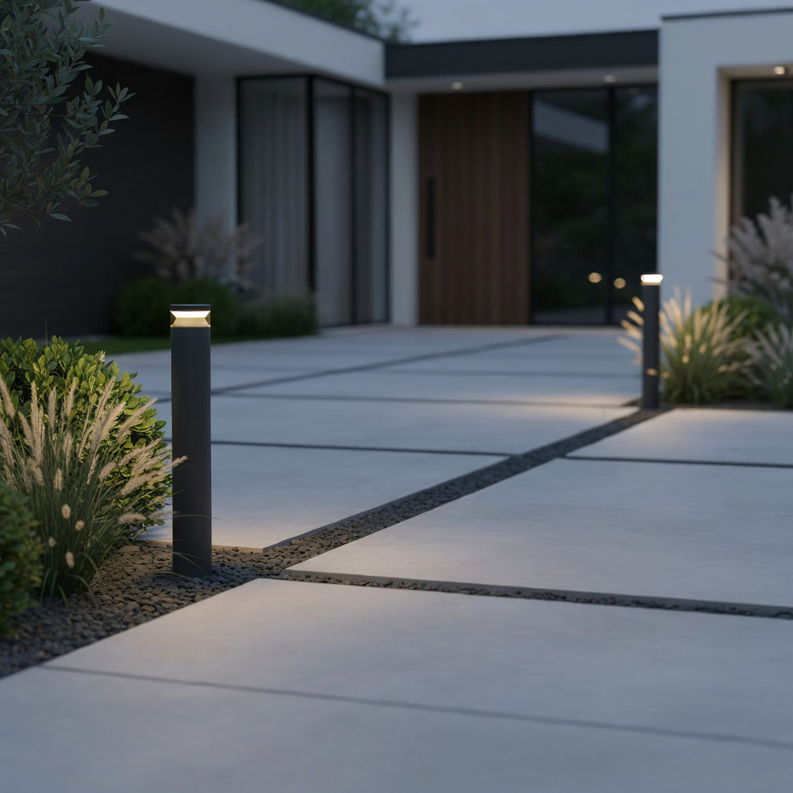 Ideal Lux LED path light Boeing, height 100 cm, black, IP65