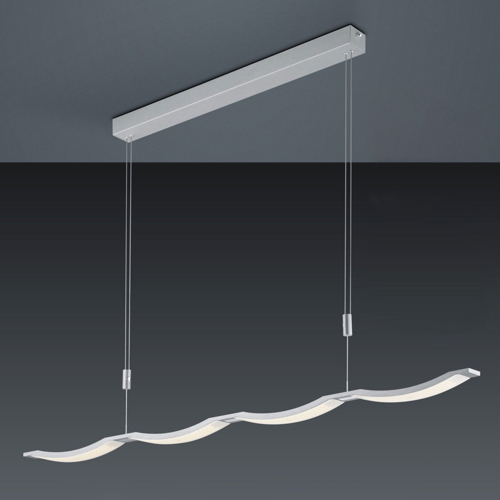 BANKAMP Surf LED pendant light aluminium, for Living / Dining Room, metal, 48 W, energy efficiency: A+, L: 119 cm