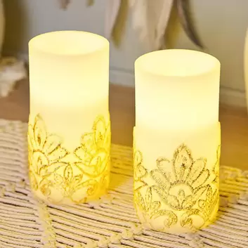 2er Pauleen LED-Kerze Candle Set Lilac Cosy