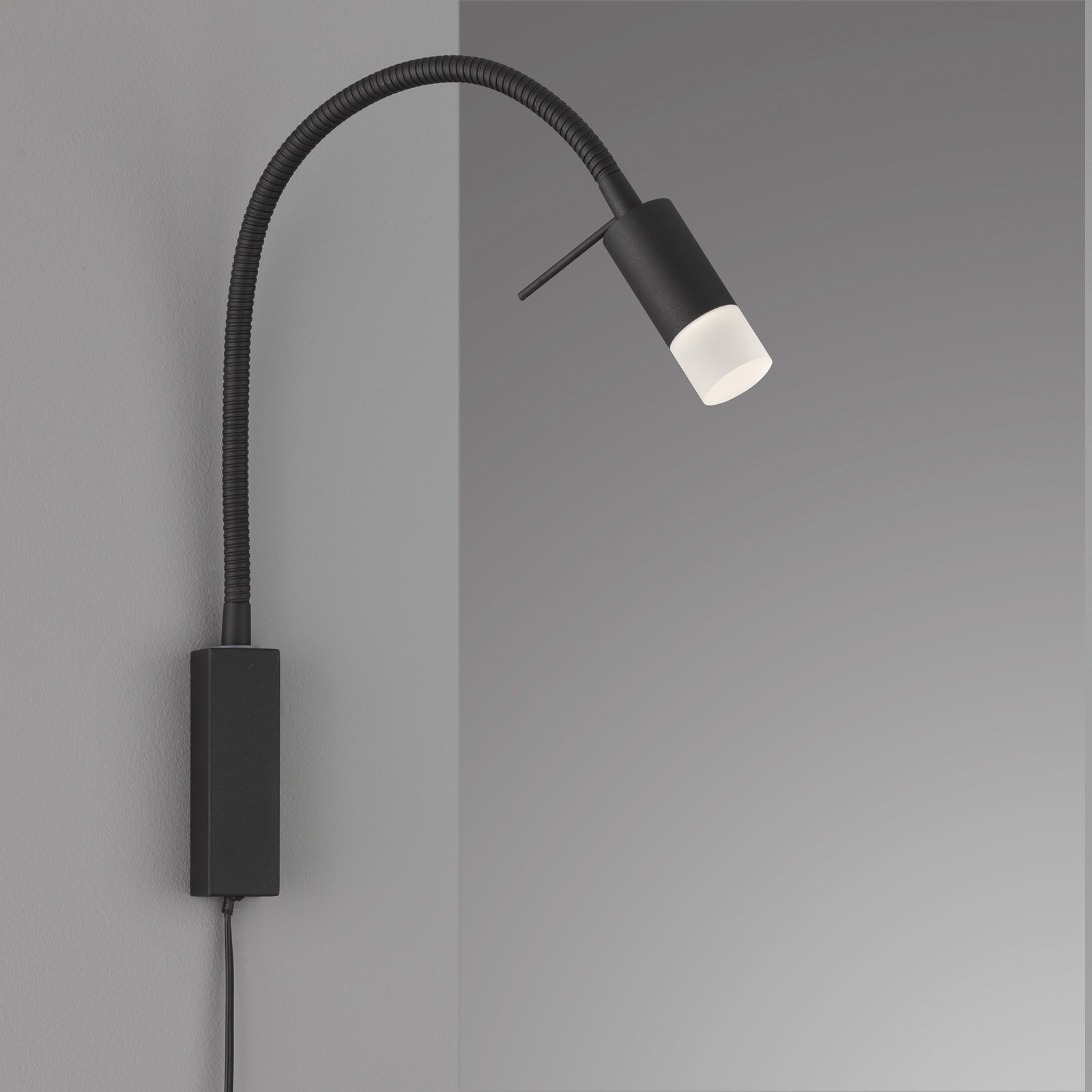 LED-Wandlampe Seng, flexibler Arm, mit Diffusor