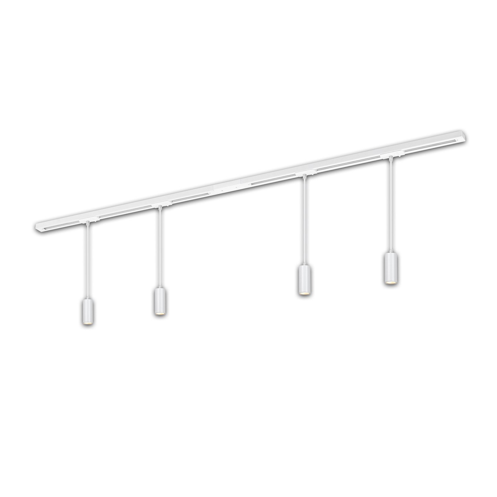 HV-LED track lighting system Rail, pendant, white, 4-bulb, length 1.5 m