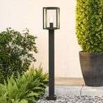 Lucande bolardo luminoso Ferda, 100 cm, gris grafito, IP44, E27