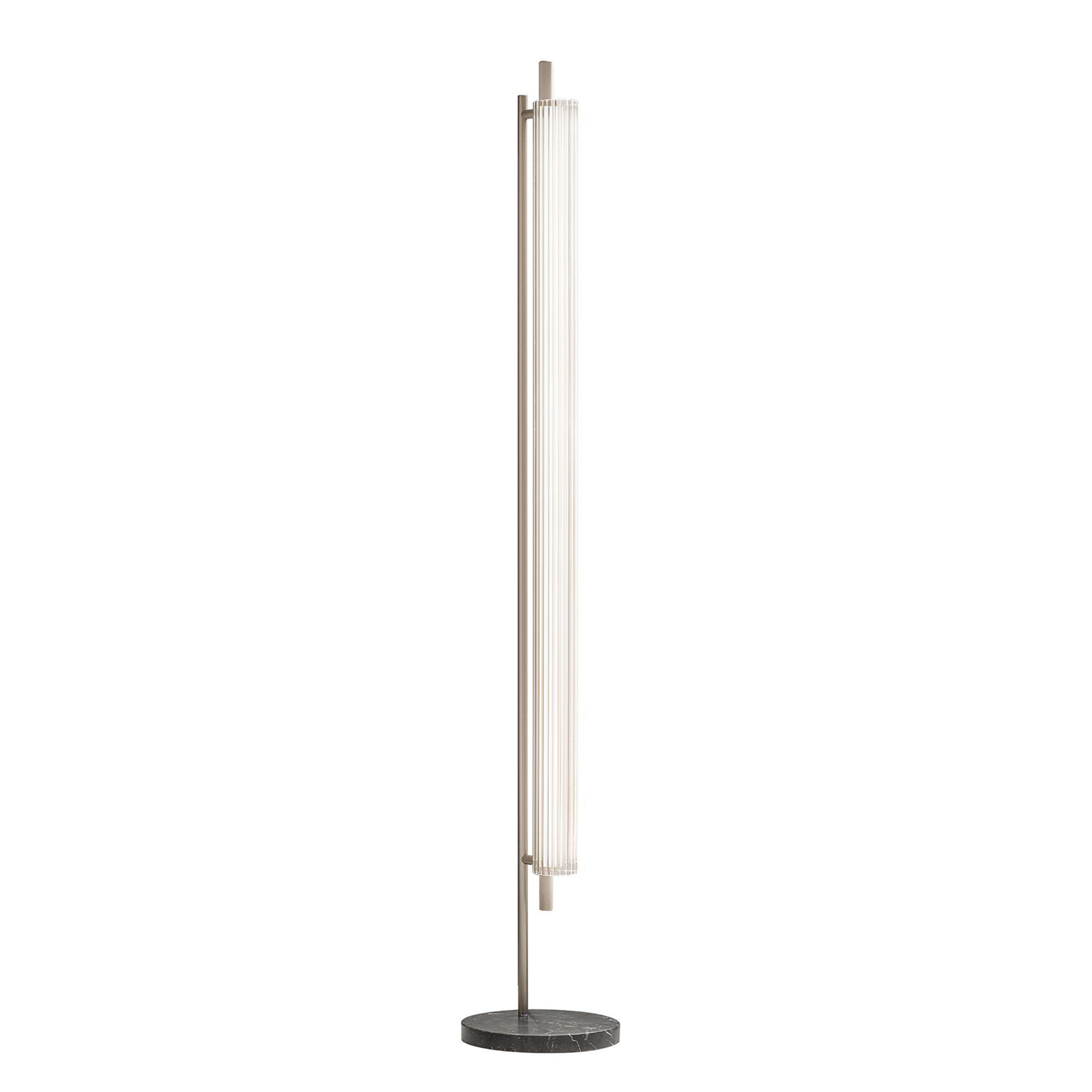 OLEV LED-Stehleuchte TRISEL, titan, Metall, 2.700 K, dimmbar