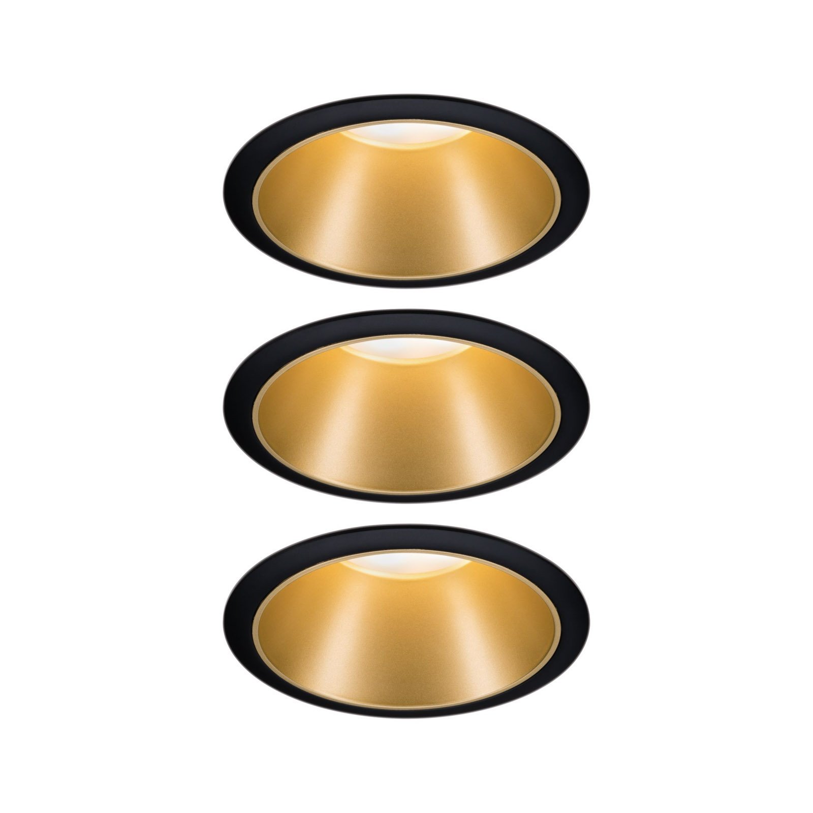 Cole LED spot, gold-black, set of 3 - Paulmann