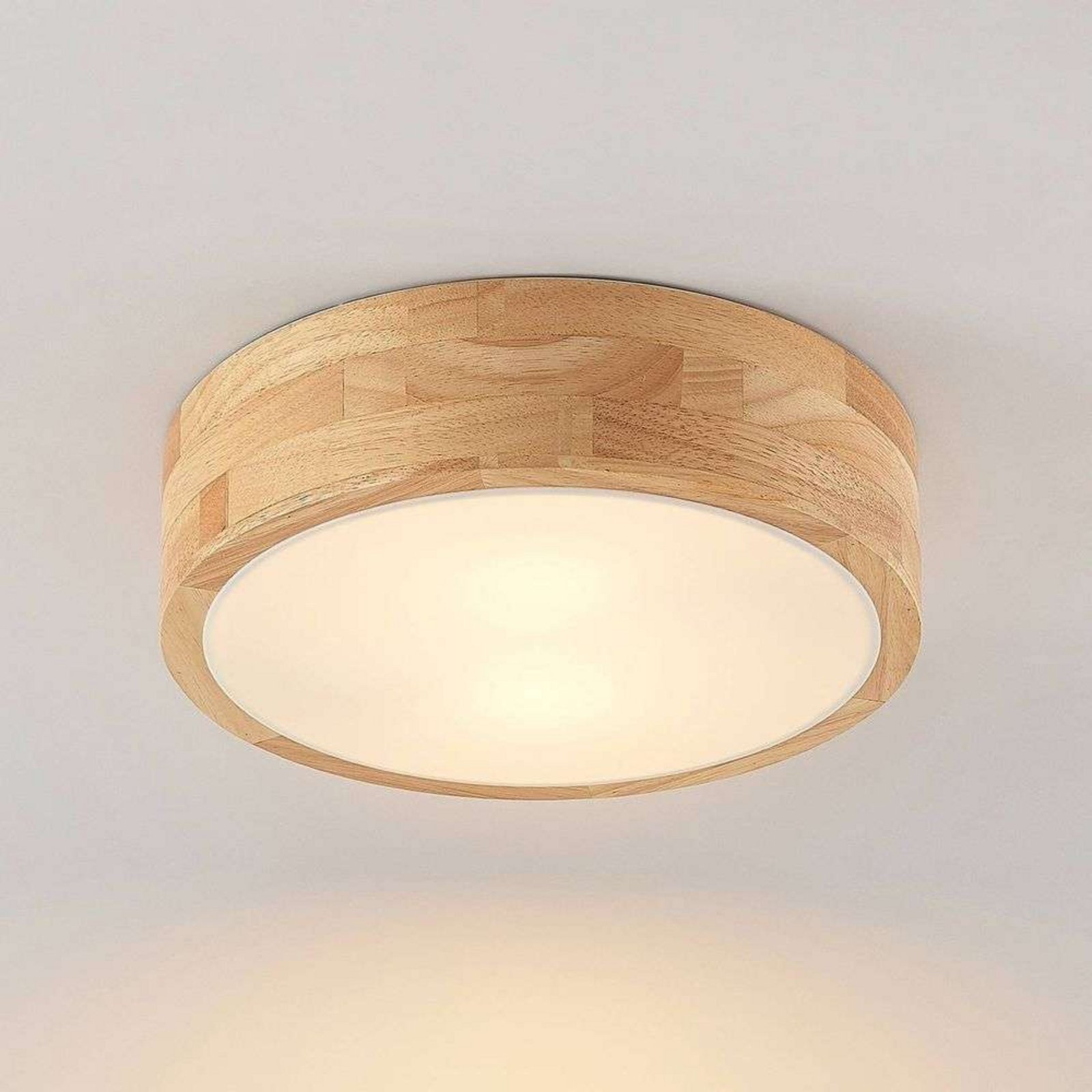 Tanju Plafonieră Ø30 Wood/White - Lindby