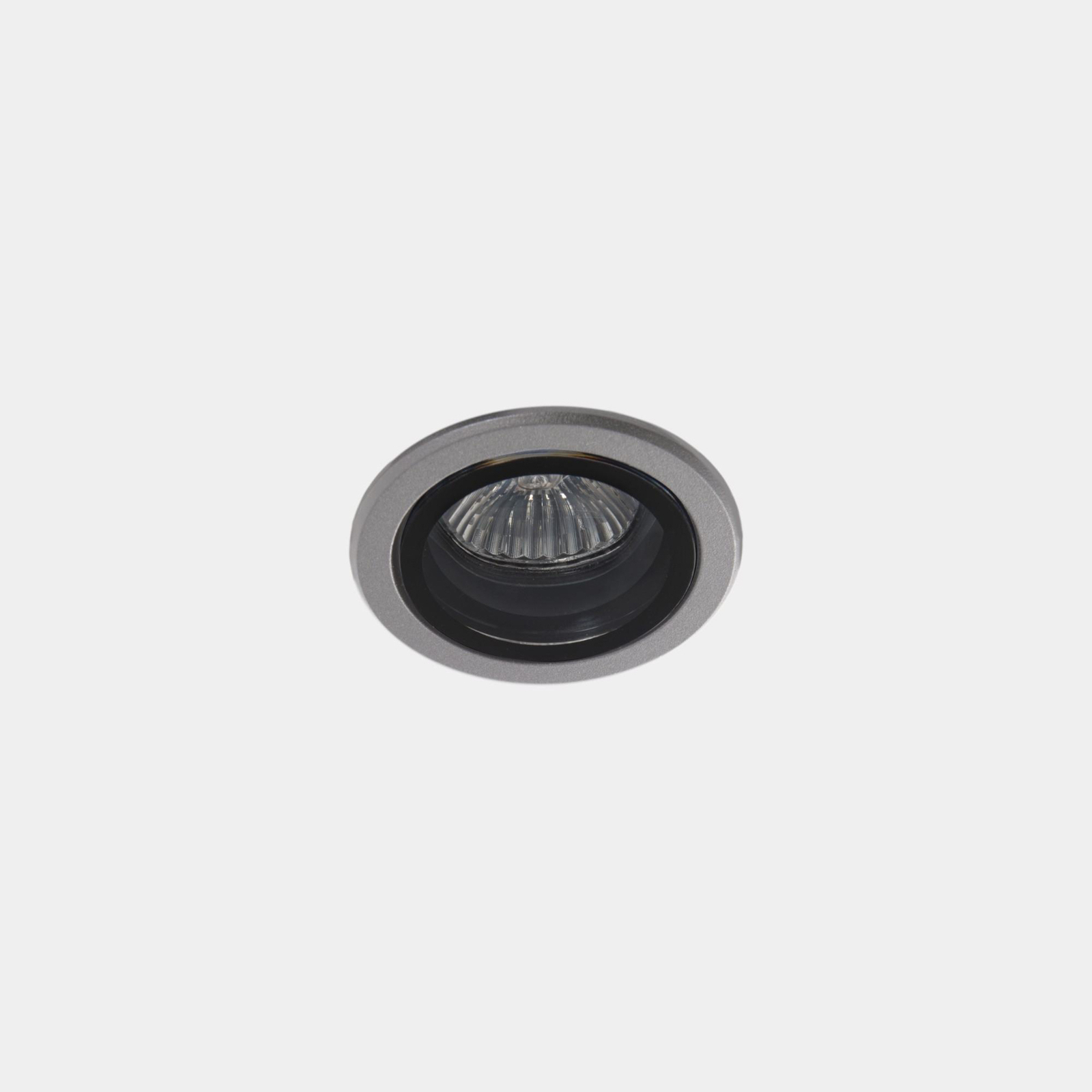 LEDS-C4 Outdoor recessed spotlight Bob, grey, Ø 7.5 cm, aluminium