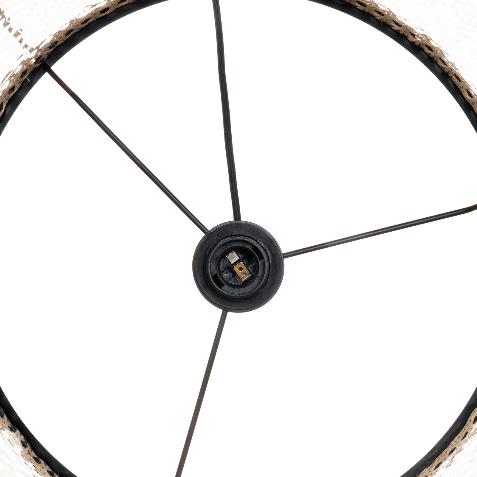 Lindby suspension Yaelle, Ø 40 cm, rotin, noir, E27