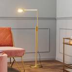 Rothfels Ulrik LED floor lamp, dimmer, brass