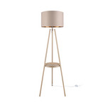 Piantana Colette, beige, a tre gambe, metallo, tessuto, E27