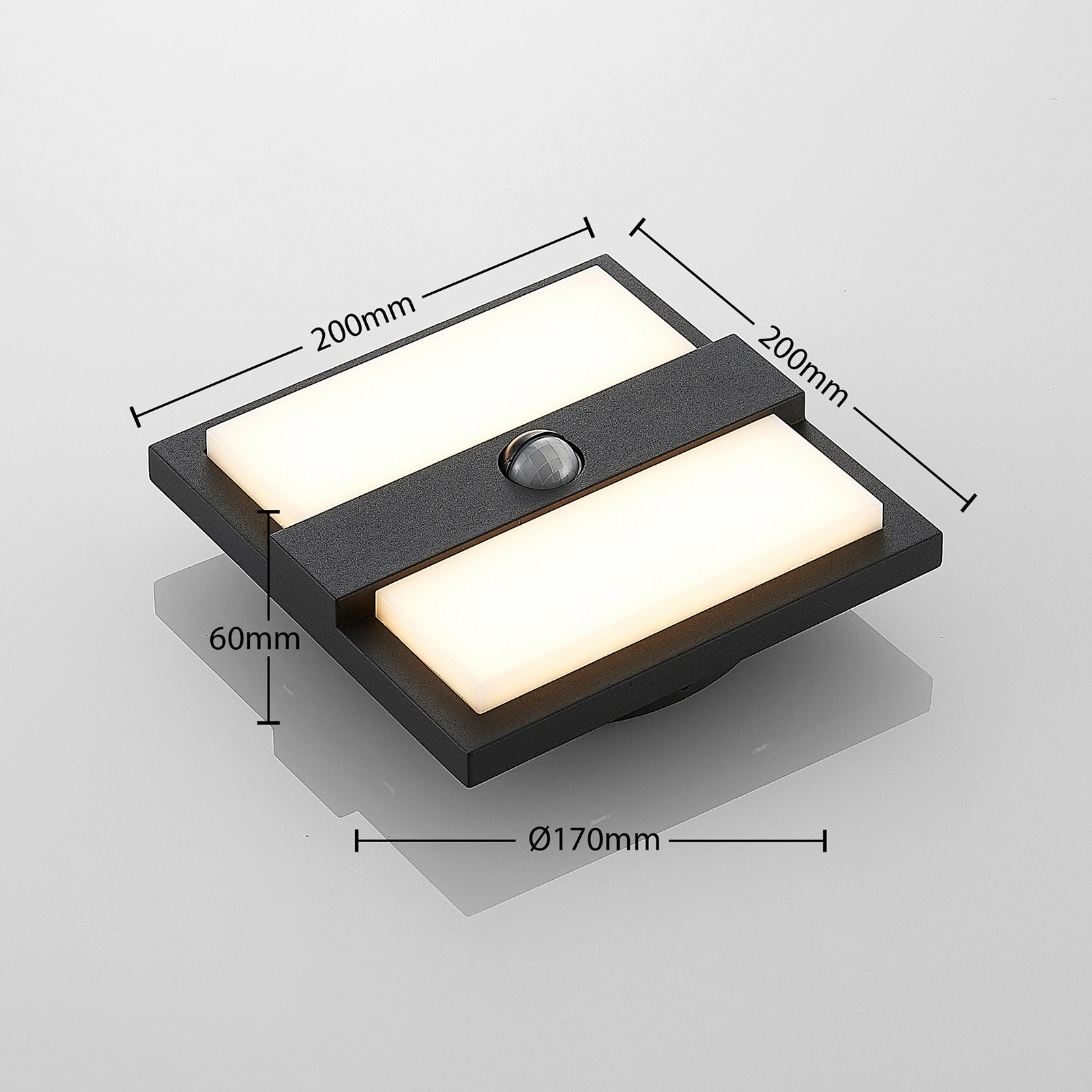 Gylfi Outdoor Wall Lamp w/Sensor Graphite/White - Lucande