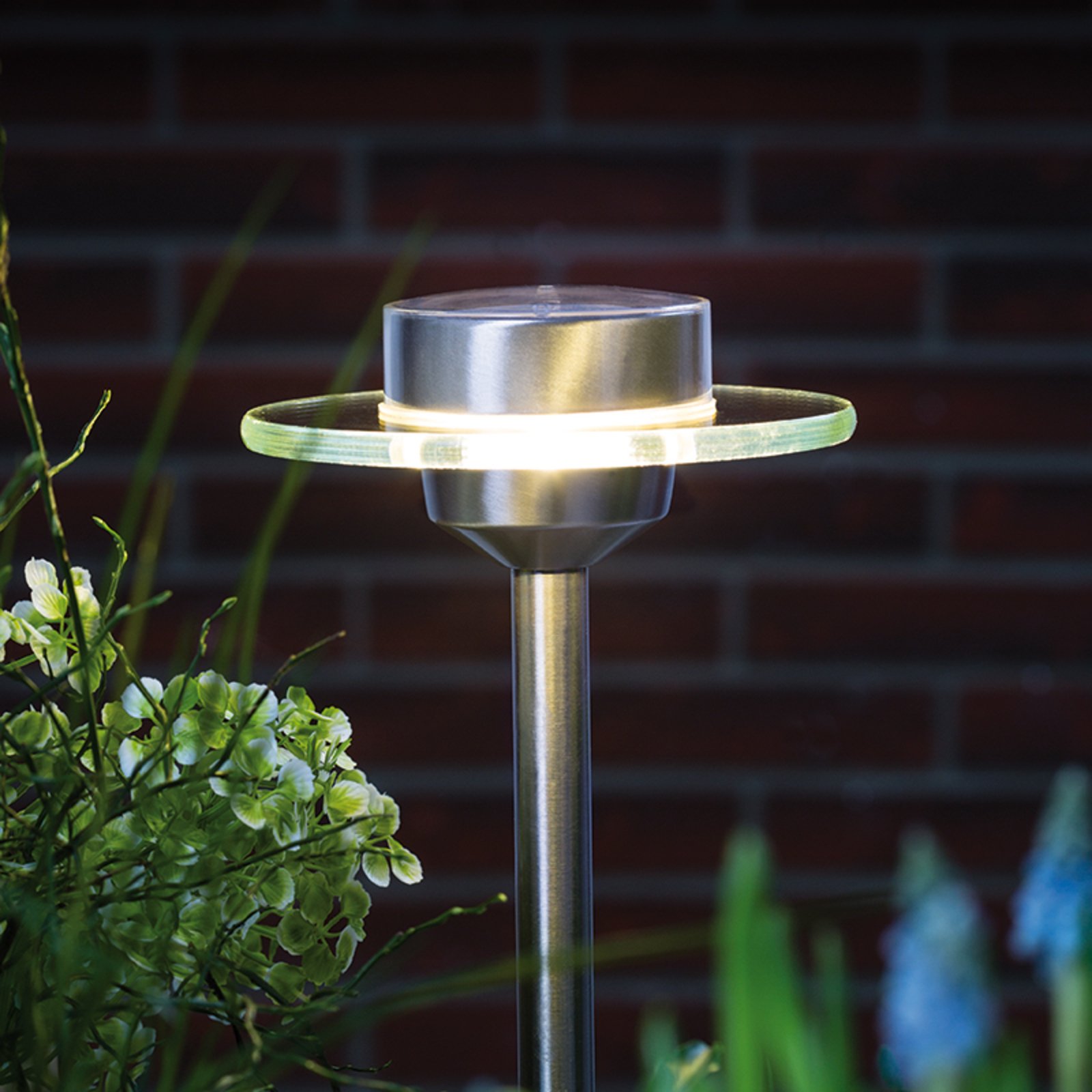 Stainless steel solar lamp Ufo w/LED IP44