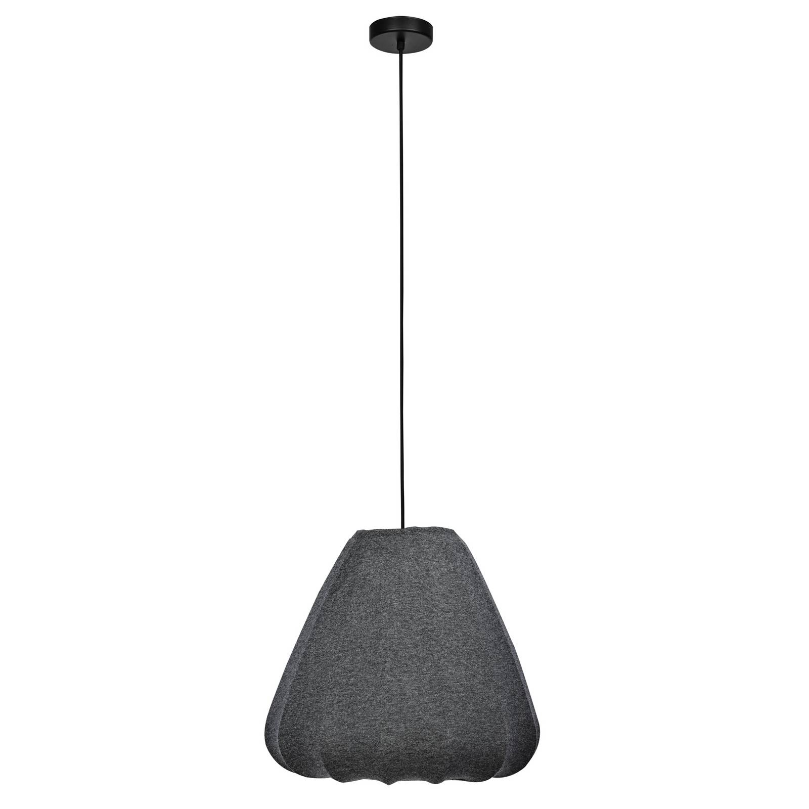 Hängelampe Barlaston, Ø 35 cm, schwarz/grau, Metall, Stoff