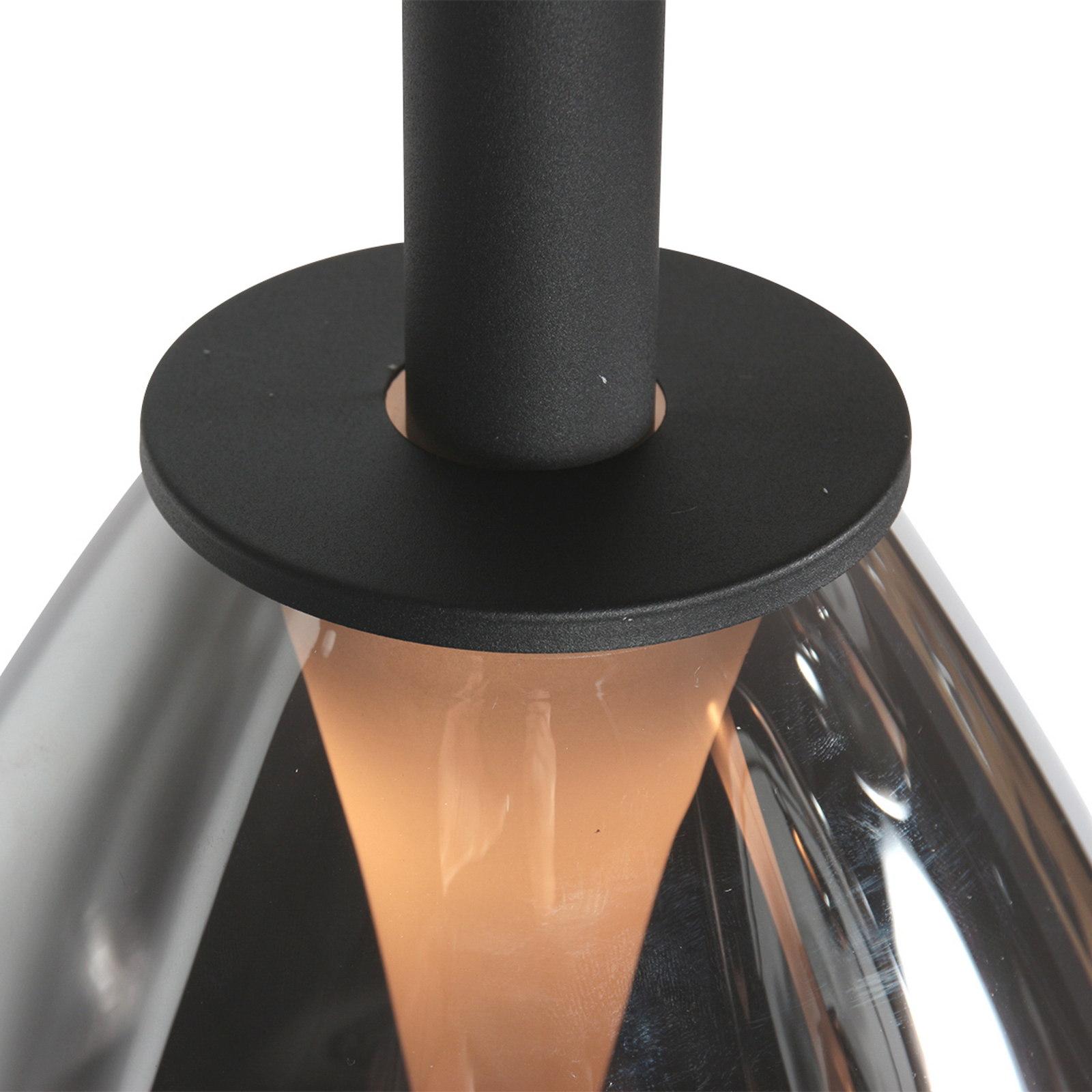 Lampada LED a sospensione Glimsy, Ø 22 cm nero/vetro grigio fumo