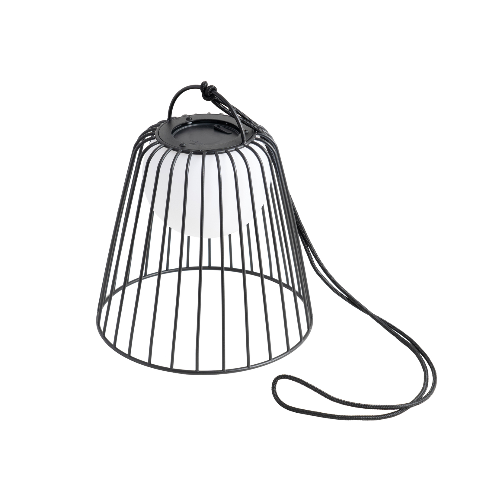Lindby LED oppladbar utendørs pendellampe Levino, svart, metall