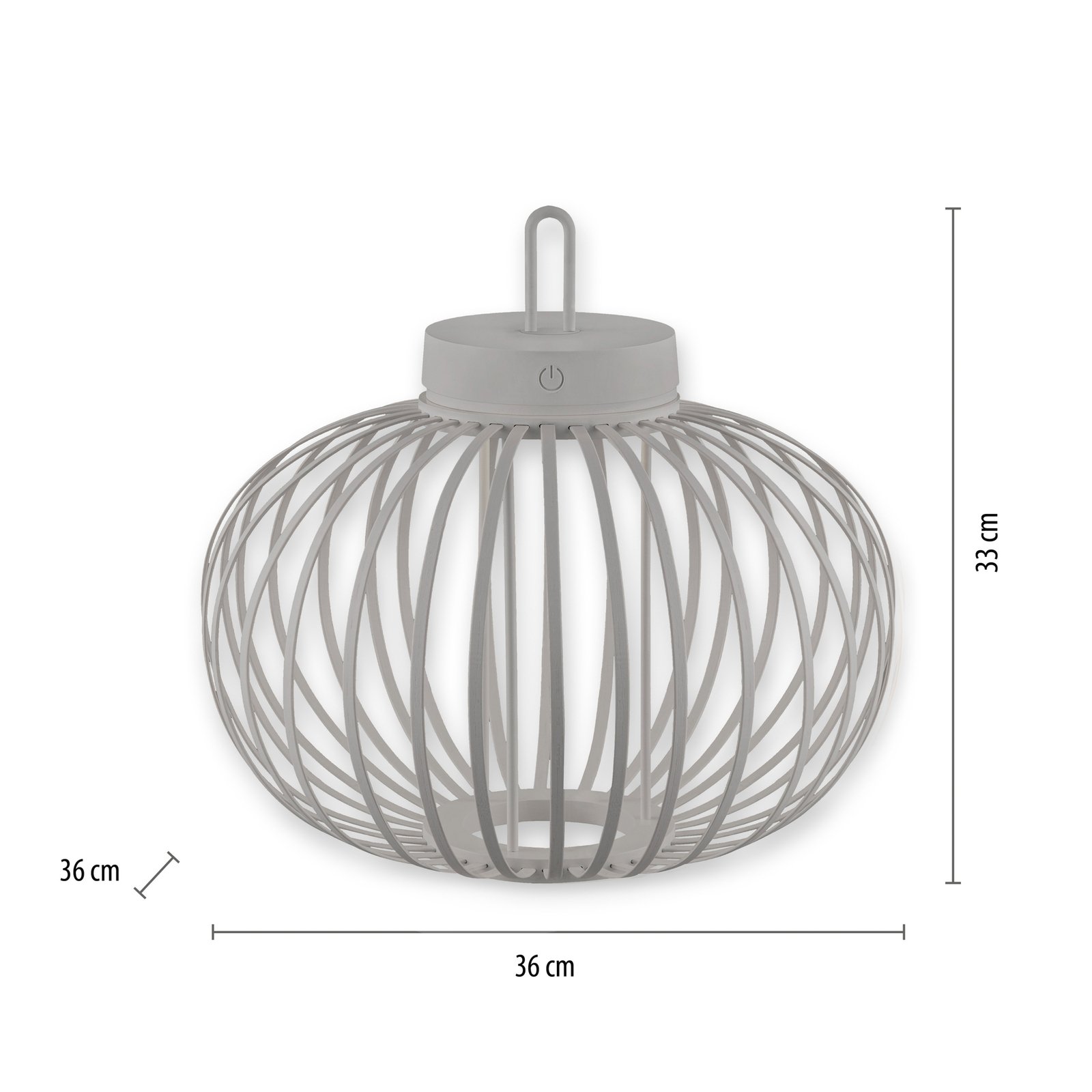 JUST LIGHT. LED dobíjacia stolná lampa Akuba sivo-béžová 33cm bambus