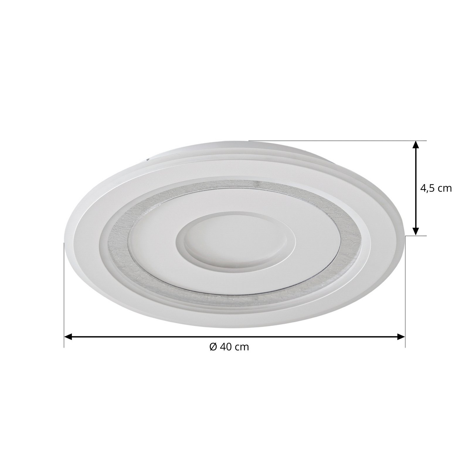 Lorvik LED stropna svjetiljka, Ø 40 cm, bijela, CCT, prigušljiva - Lindby