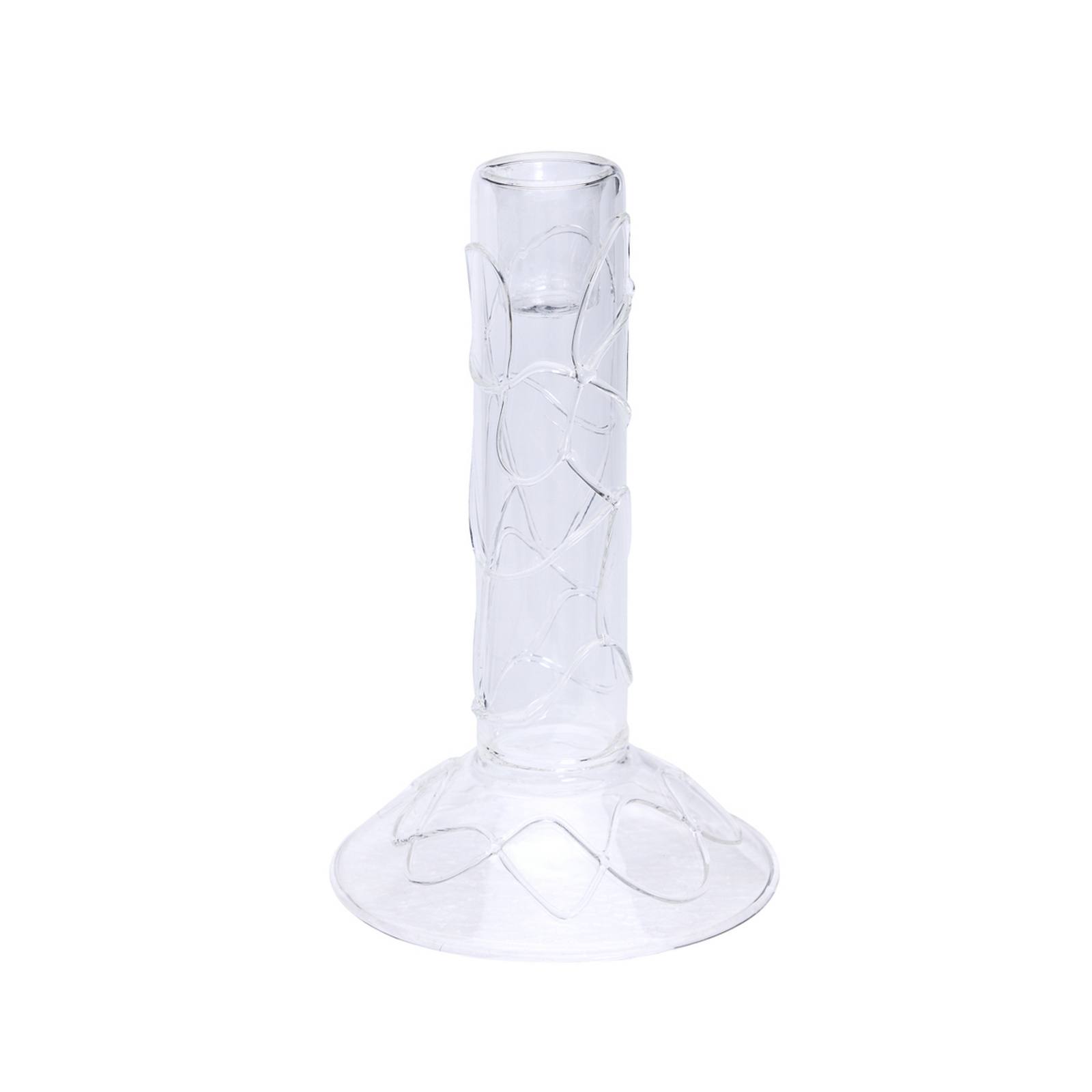 Portavelas Doodle transparente, 17 cm de altura - Hübsch