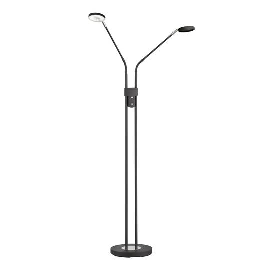 Lunia LED floor lamp, twobulb, sand black Lights.co.uk
